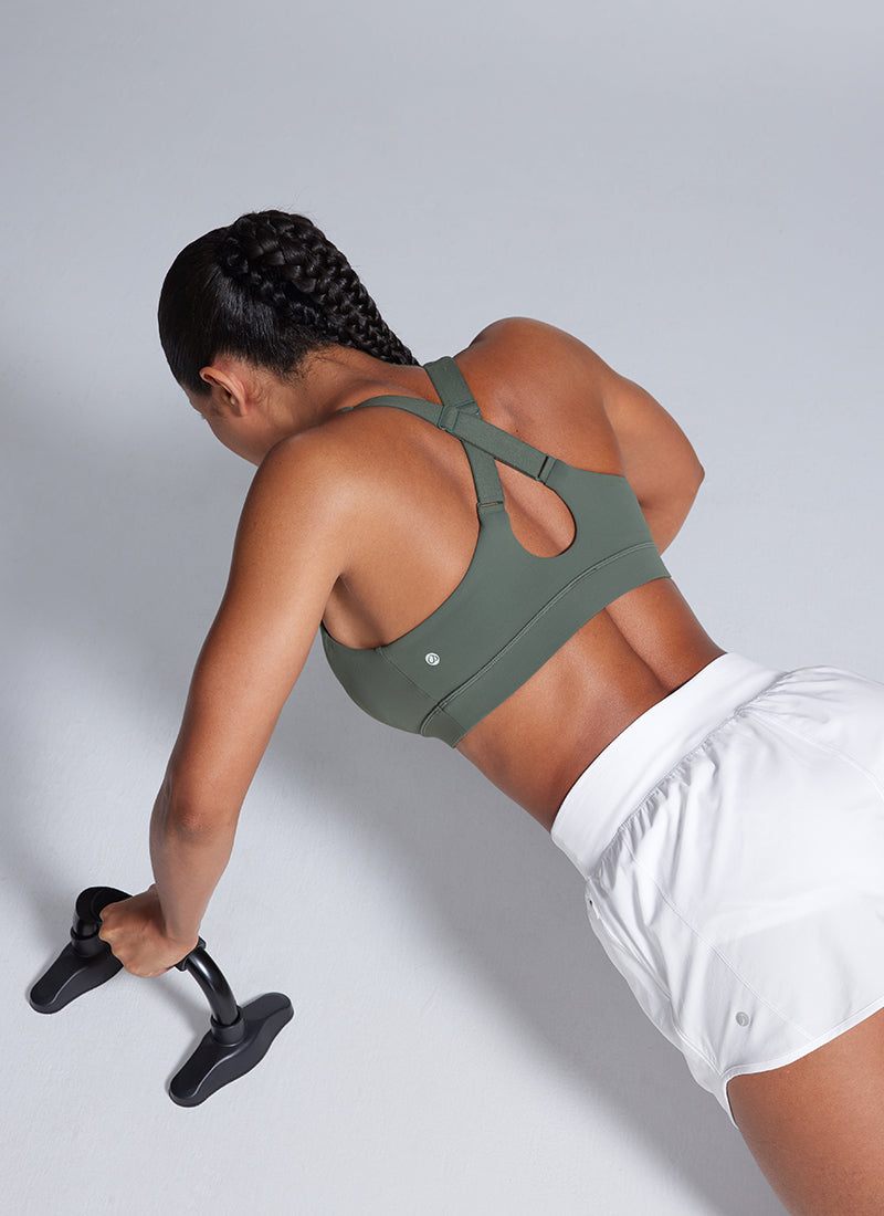 CRZ YOGA Butterbreeze Sujetador Deportivo con Escote en V y Tirantes Ajustables para Mujer Salvia gris