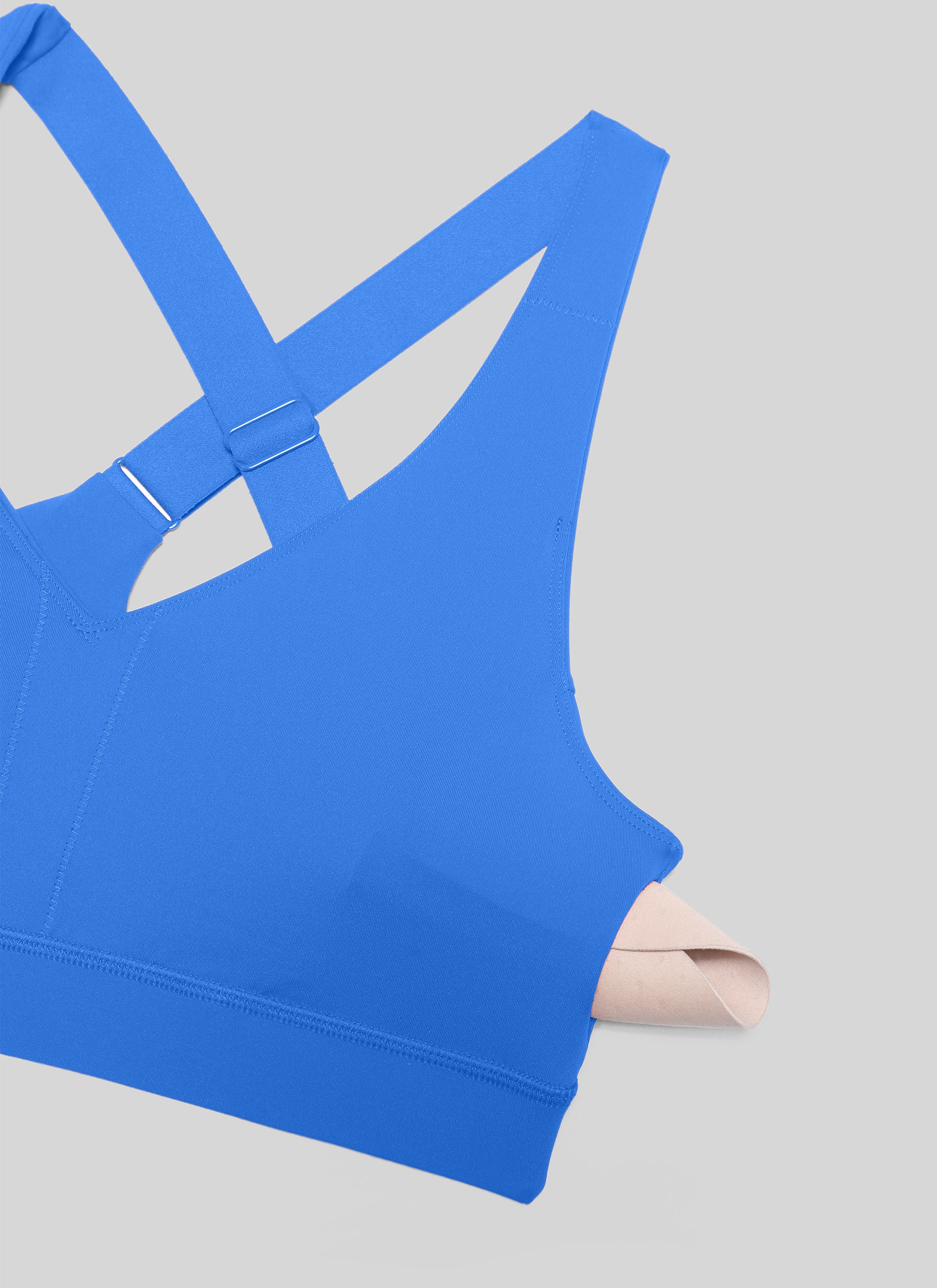 CRZ YOGA Butterbreeze Sujetador Deportivo con Escote en V y Tirantes Ajustables para Mujer Azul Destello