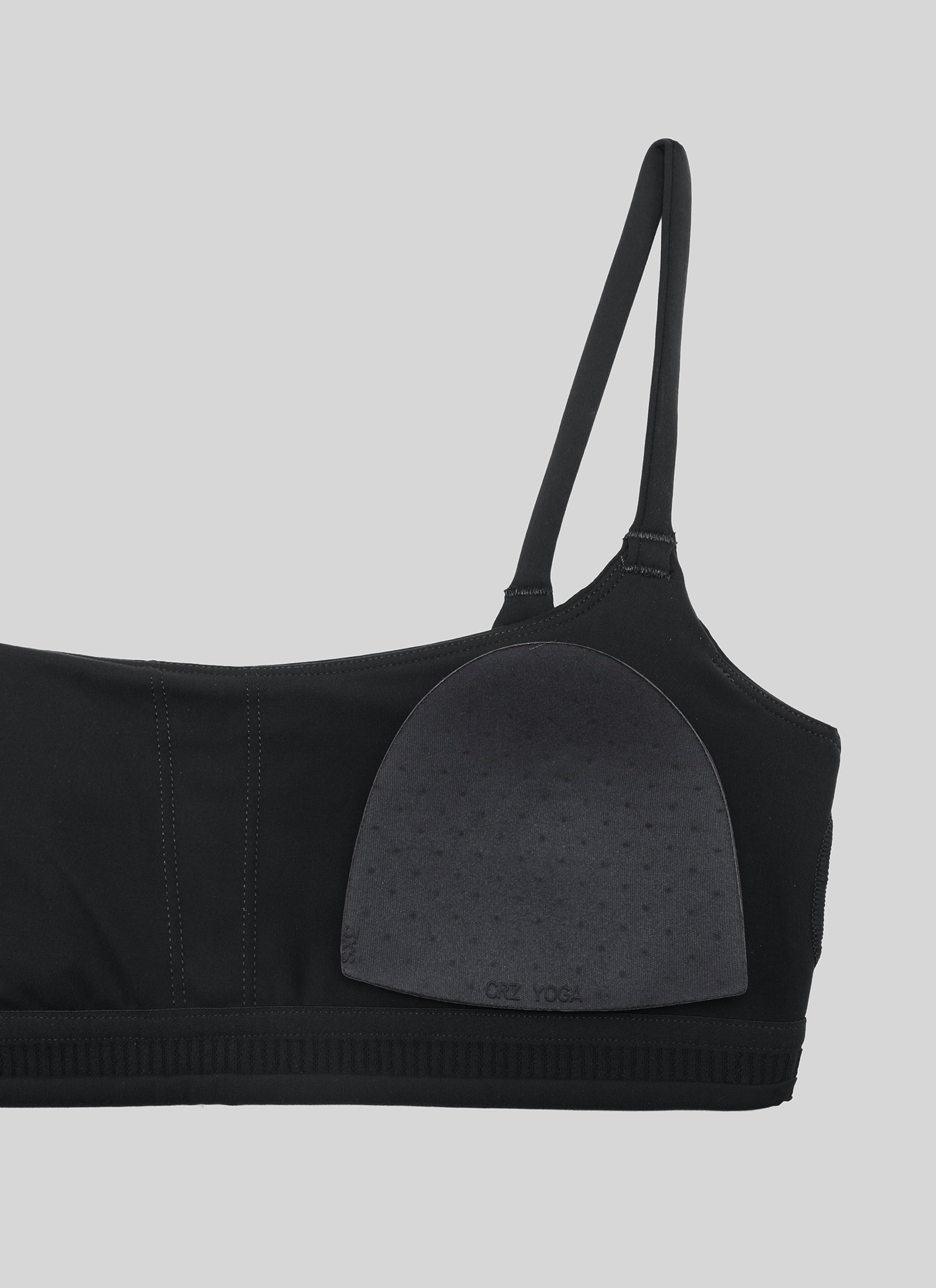 CRZ YOGA Butterbreeze Sujetador Deportivo con Tirantes Finos y Escote Redondo para Mujer Negro