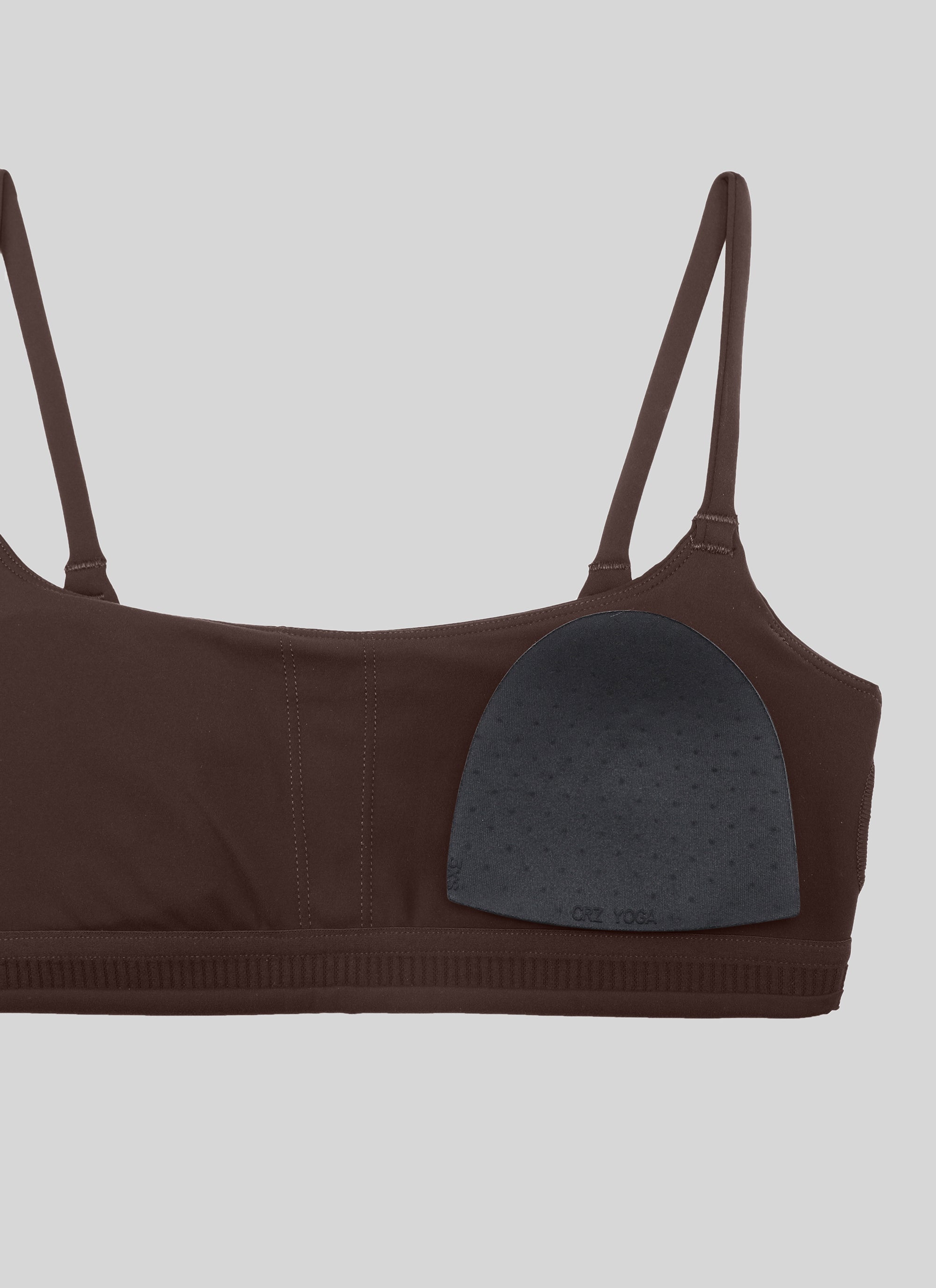 CRZ YOGA Butterbreeze Sujetador Deportivo con Tirantes Finos y Escote Redondo para Mujer Marrón Fudge Caliente
