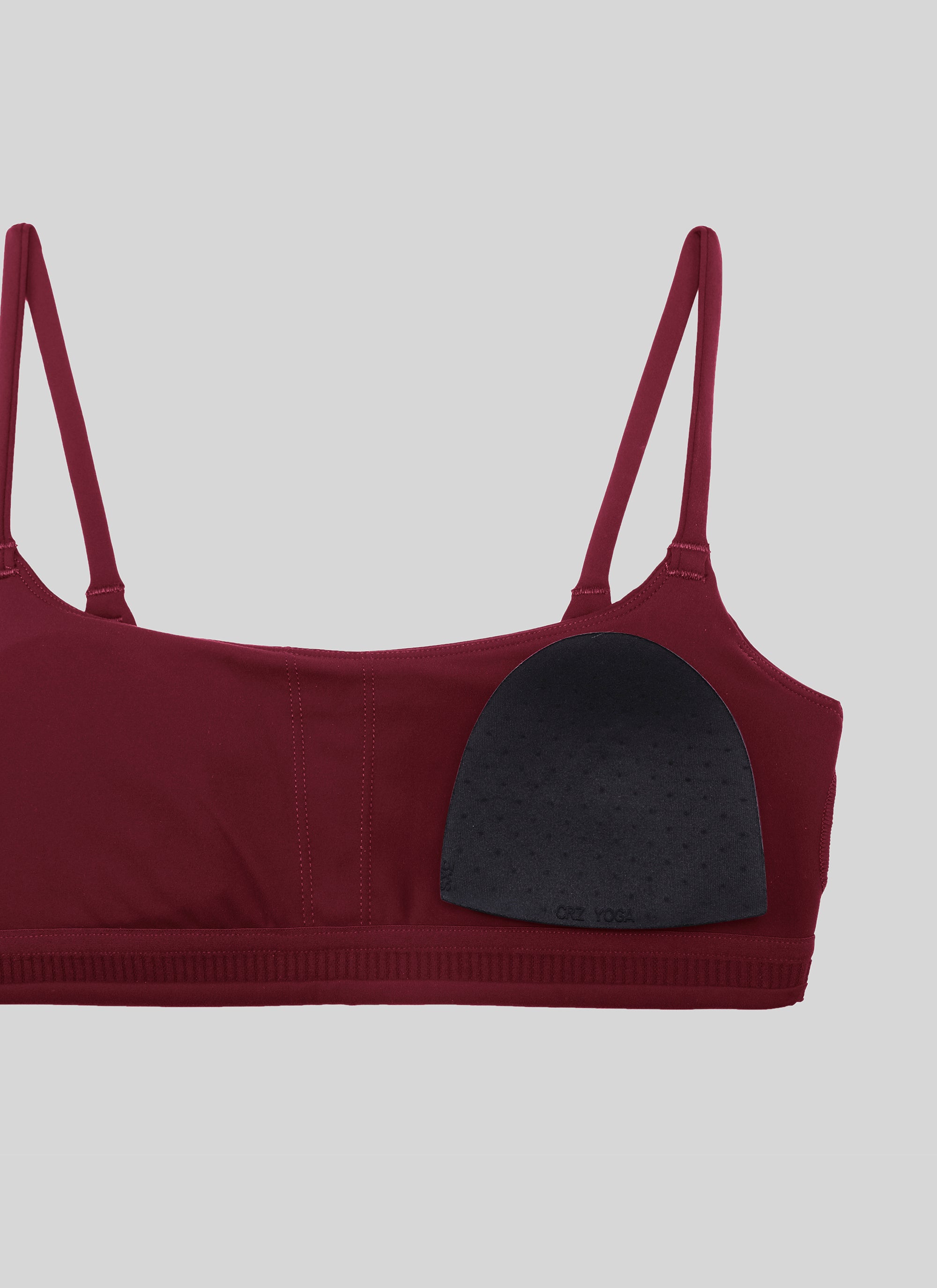 CRZ YOGA Butterbreeze Sujetador Deportivo con Tirantes Finos y Escote Redondo para Mujer Merlot Rojo