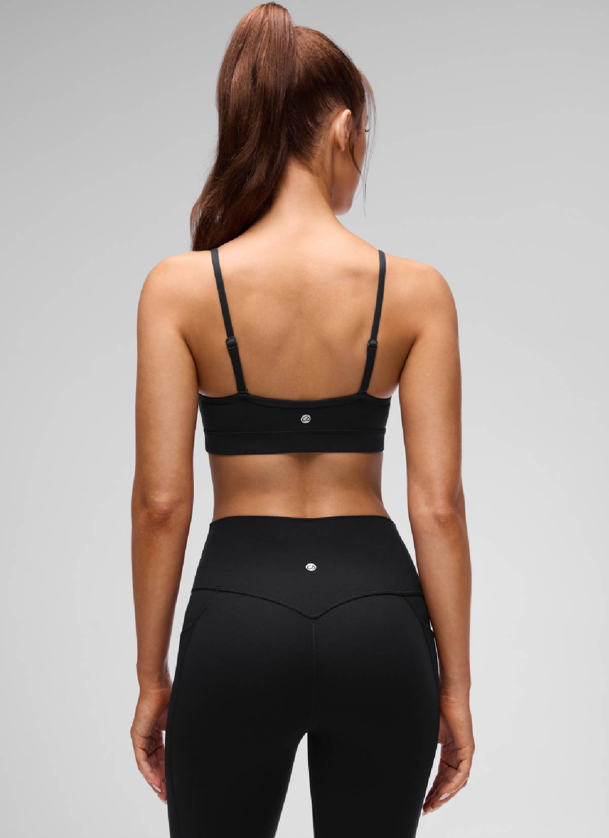 CRZ YOGA Butterluxe Sujetador con Cuello en V y Tirantes Espagueti para Mujer Negro