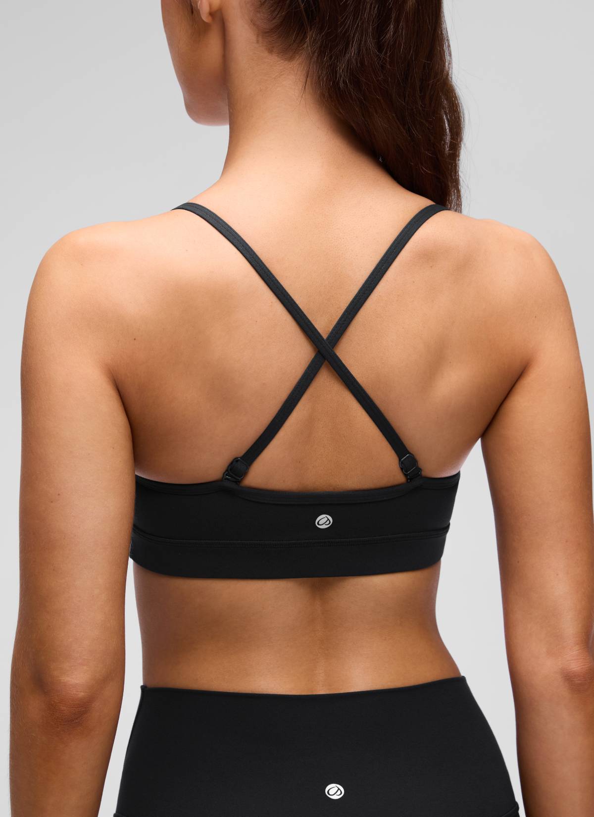 CRZ YOGA Butterluxe Sujetador con Cuello en V y Tirantes Espagueti para Mujer Negro
