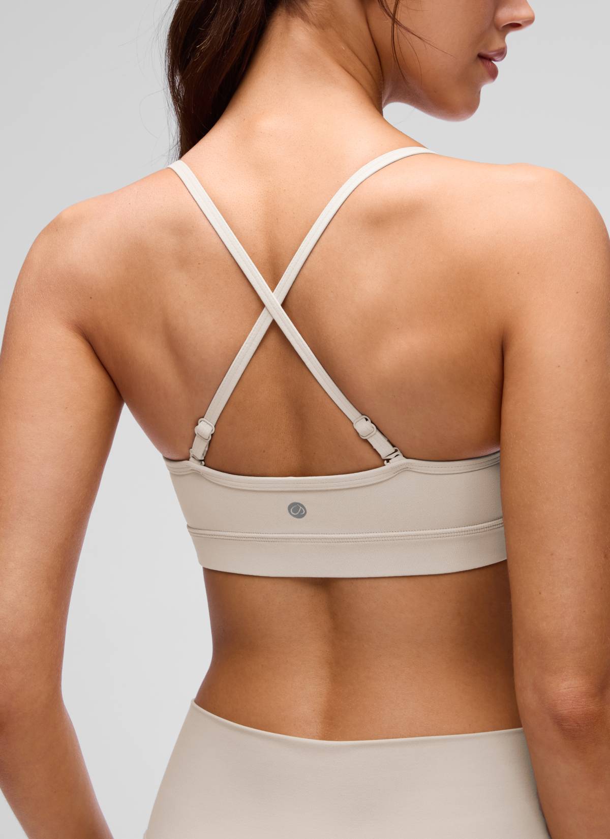 CRZ YOGA Butterluxe Sujetador con Cuello en V y Tirantes Espagueti para Mujer Bronceado Mojave