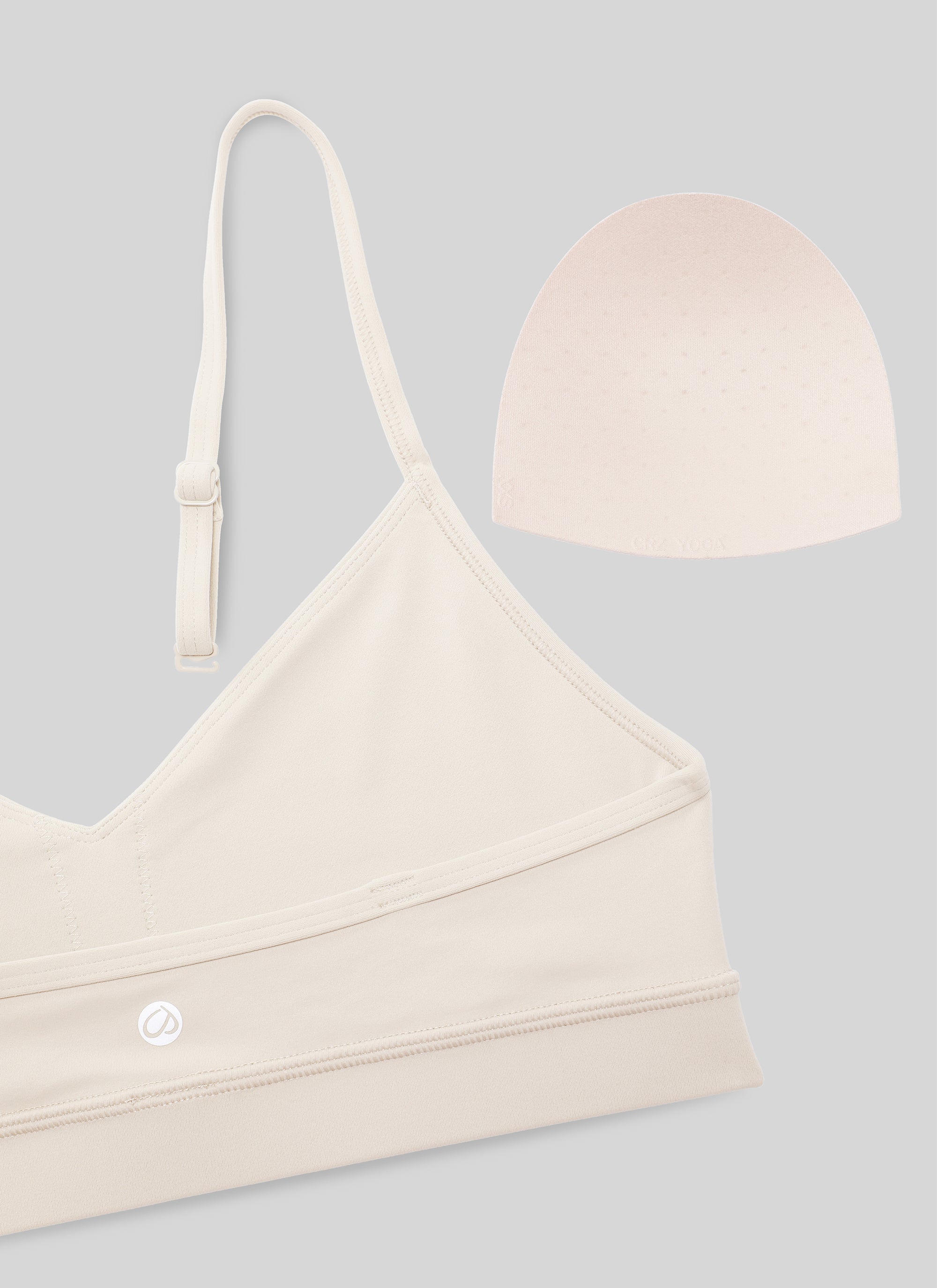 CRZ YOGA Butterluxe Sujetador con Cuello en V y Tirantes Espagueti para Mujer Bronceado Mojave