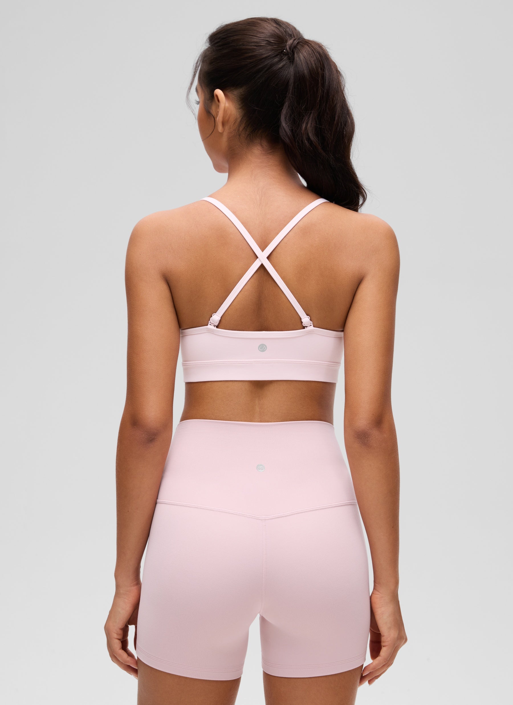 CRZ YOGA Butterluxe Sujetador con Cuello en V y Tirantes Espagueti para Mujer Rosa Fresa
