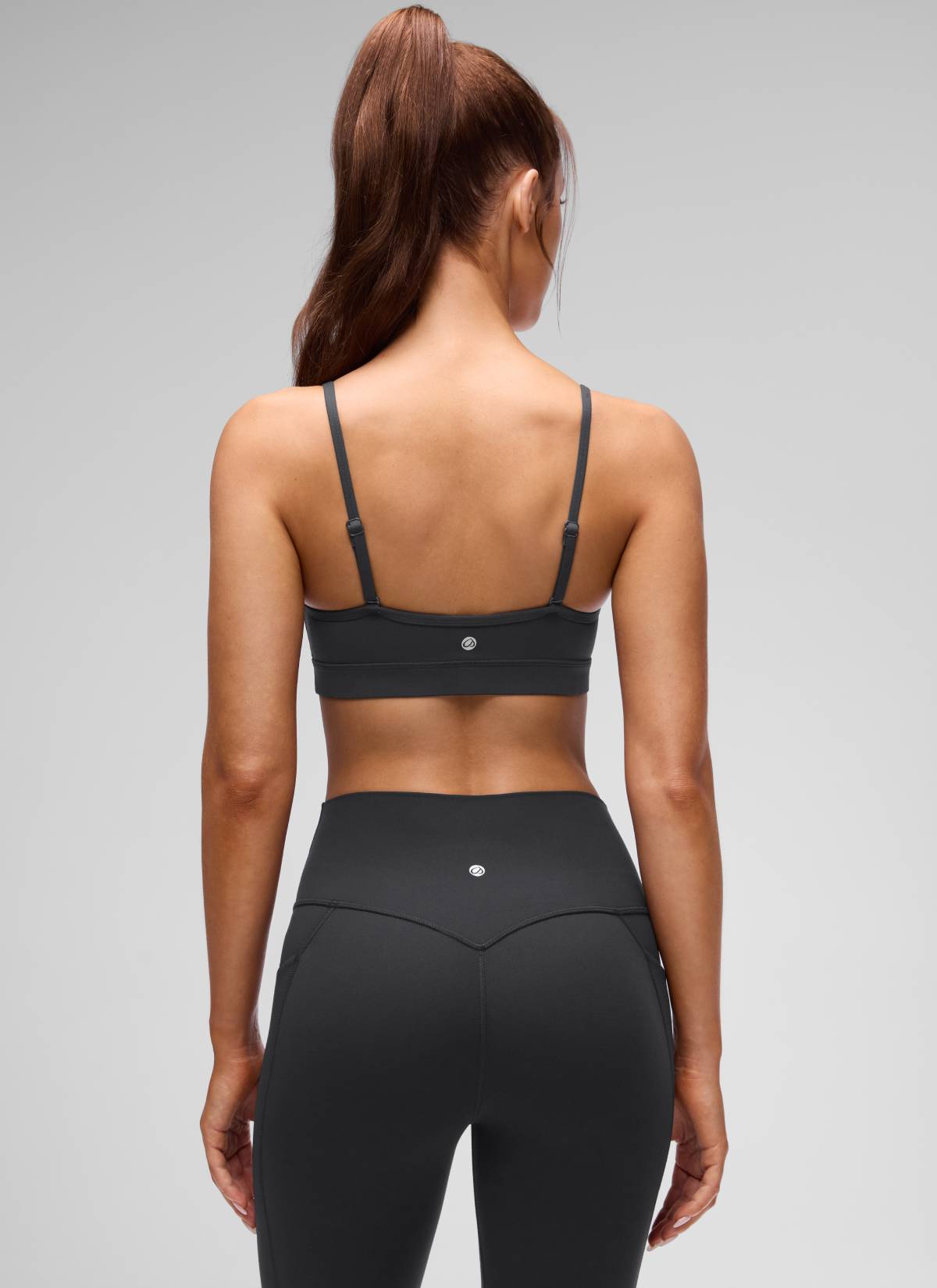 CRZ YOGA Butterluxe Sujetador con Cuello en V y Tirantes Espagueti para Mujer Gris misterioso