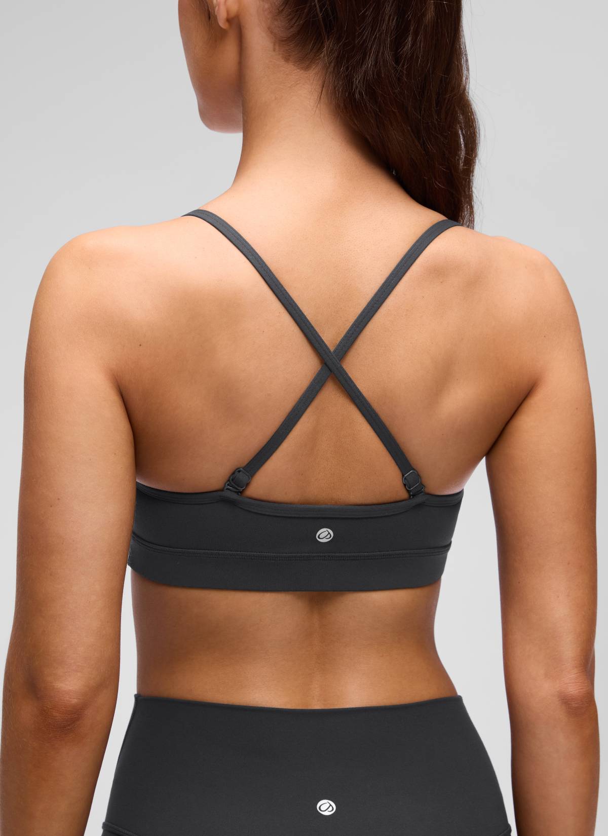 CRZ YOGA Butterluxe Sujetador con Cuello en V y Tirantes Espagueti para Mujer Gris misterioso
