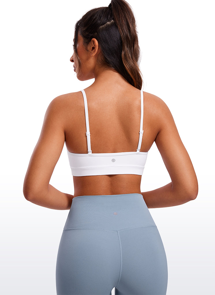 CRZ YOGA Butterluxe Sujetador con Cuello en V y Tirantes Espagueti para Mujer Negro