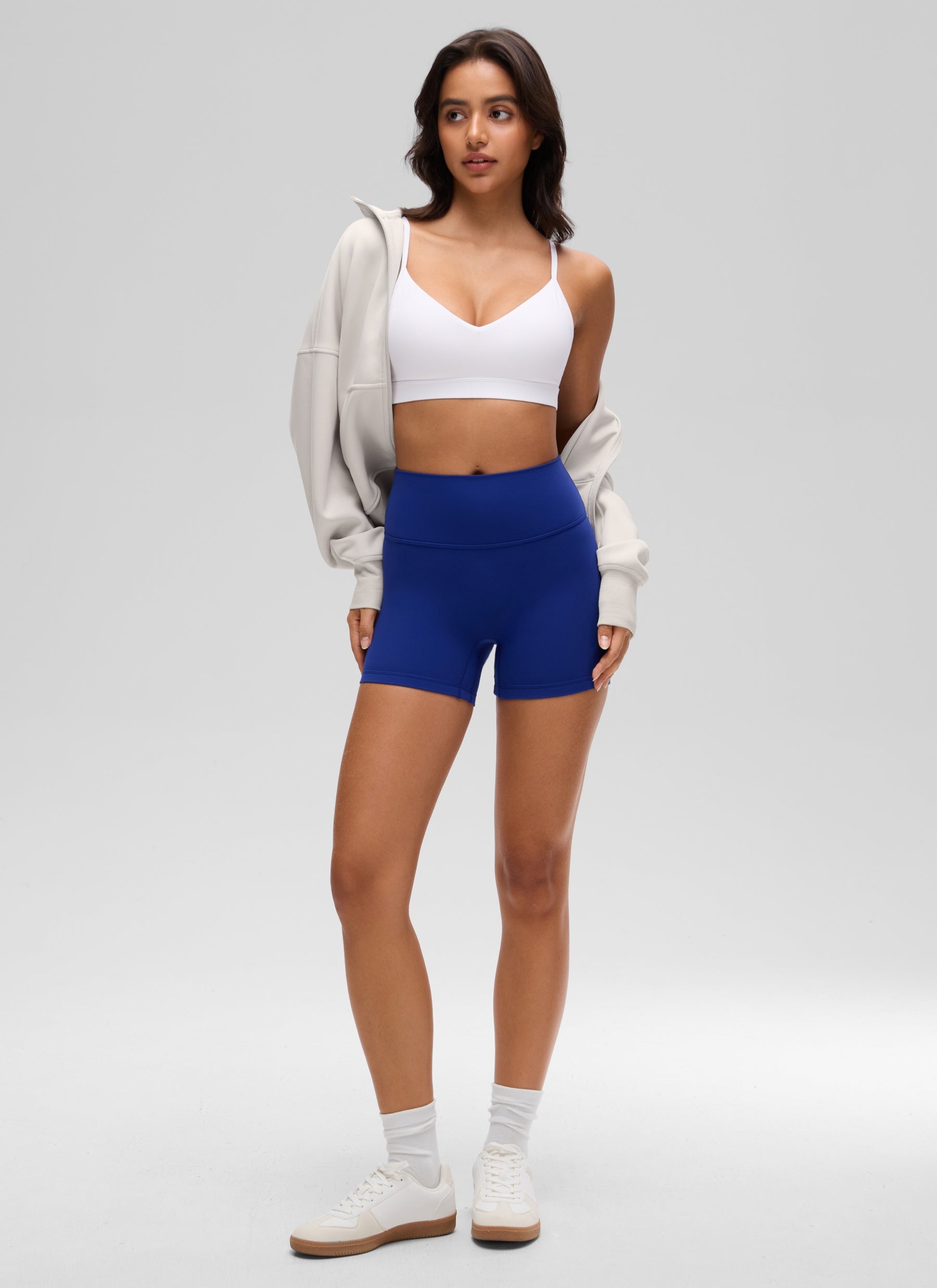 CRZ YOGA Butterluxe Sujetador con Cuello en V y Tirantes Espagueti para Mujer blanco