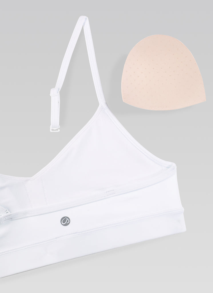 CRZ YOGA Butterluxe Sujetador con Cuello en V y Tirantes Espagueti para Mujer blanco