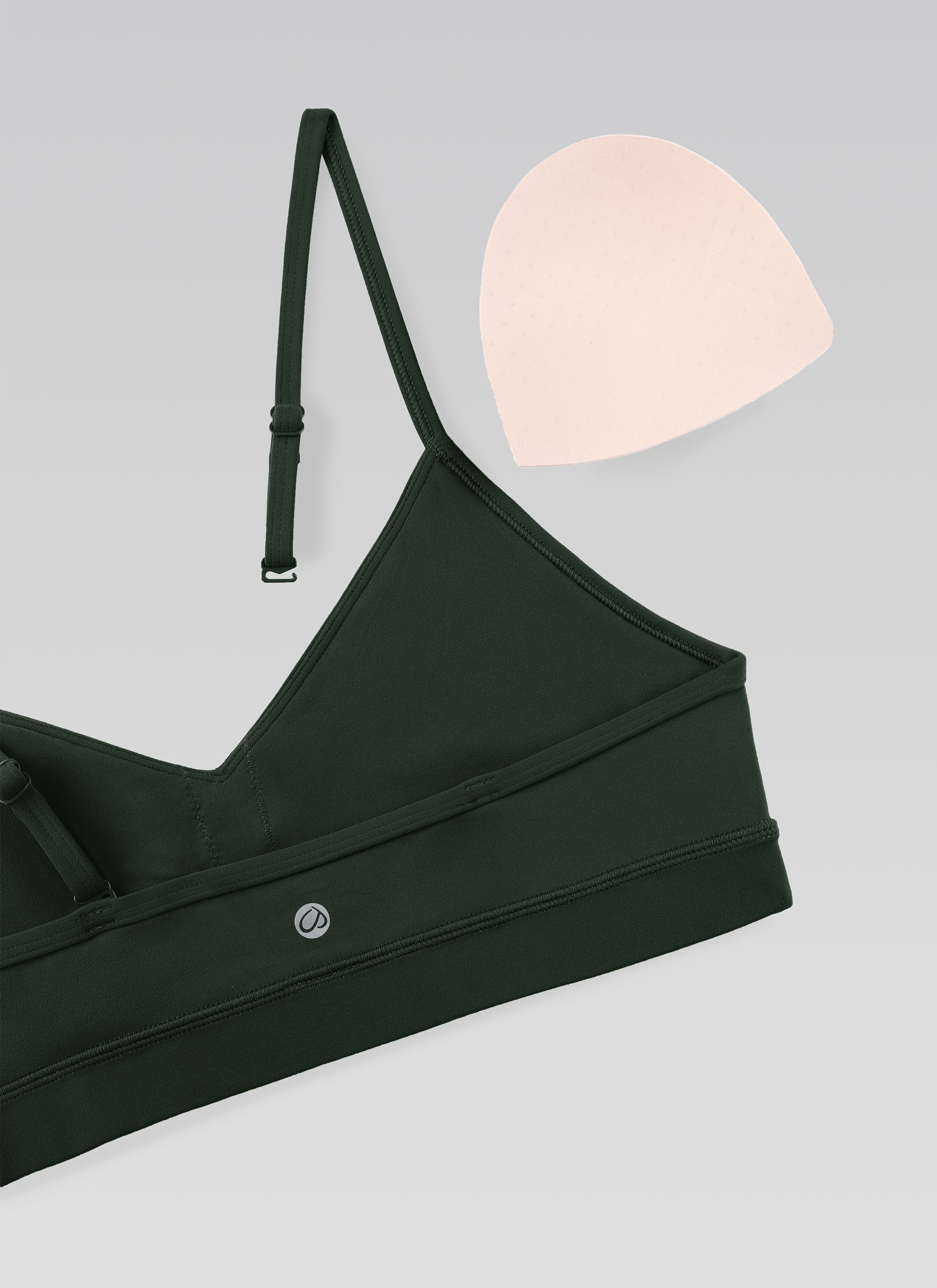 CRZ YOGA Butterluxe Sujetador con Cuello en V y Tirantes Espagueti para Mujer Leyenda Verde