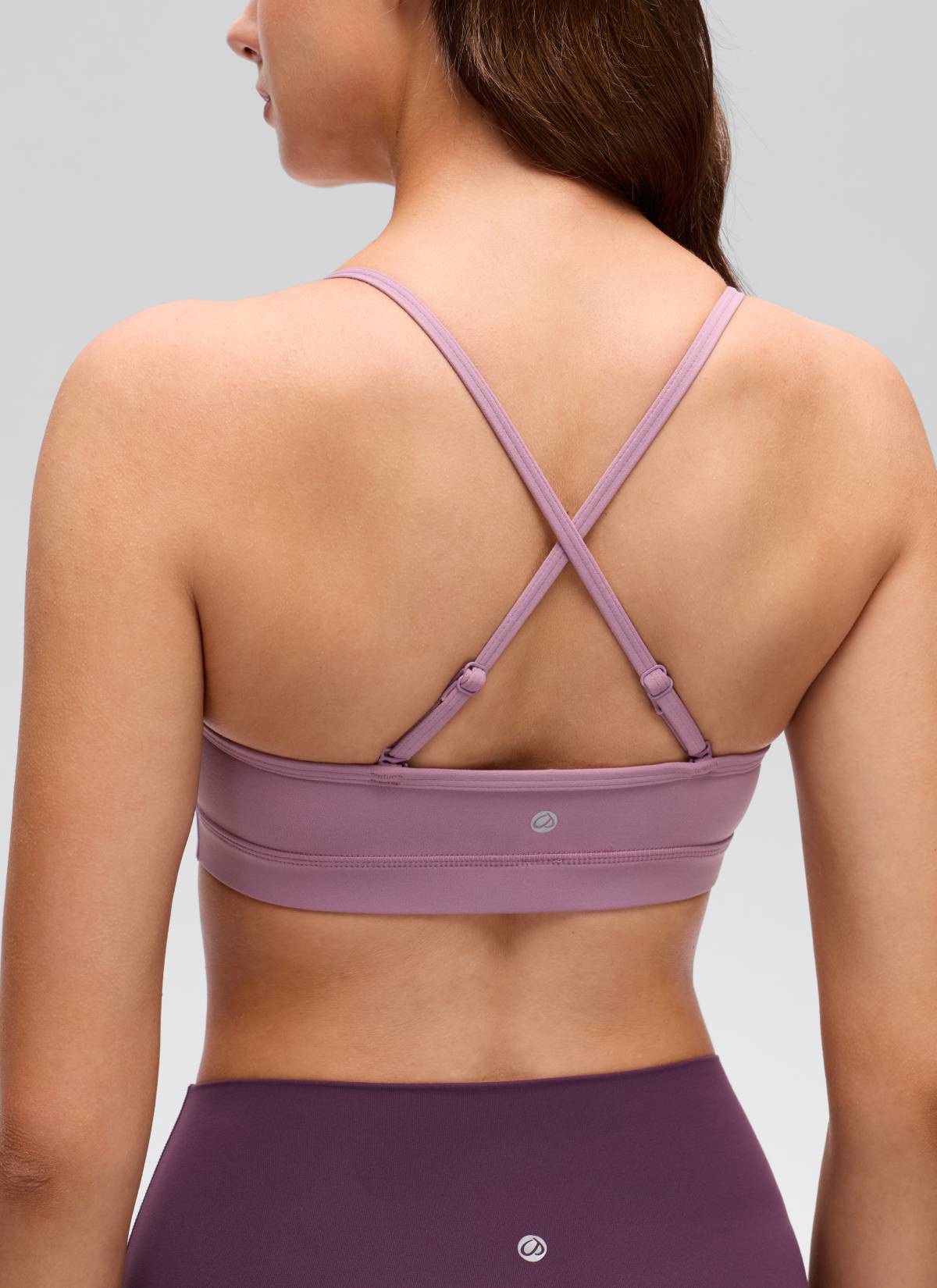 CRZ YOGA Butterluxe Sujetador con Cuello en V y Tirantes Espagueti para Mujer Lavanda claro