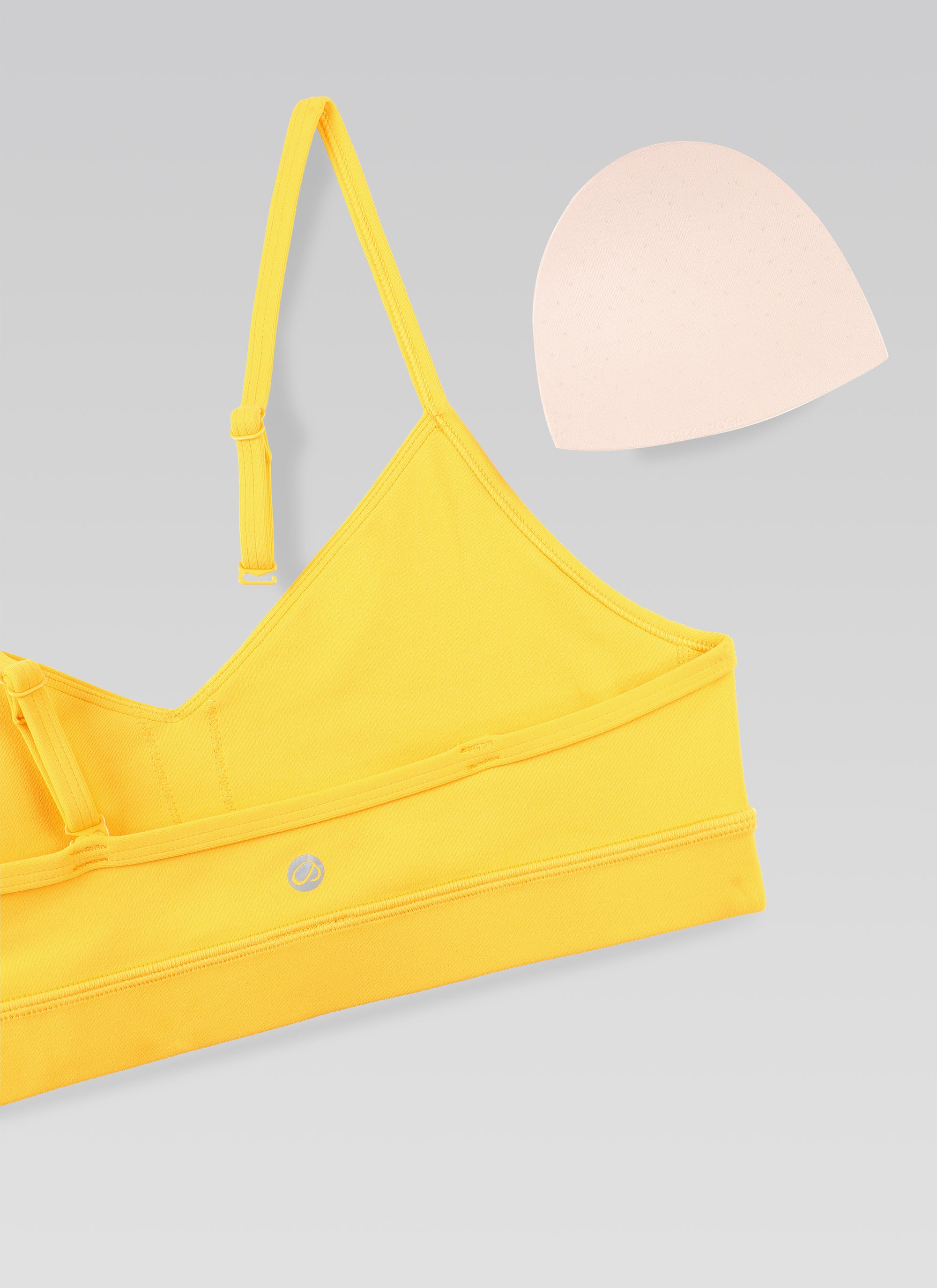 CRZ YOGA Butterluxe Sujetador con Cuello en V y Tirantes Espagueti para Mujer Amarillo Alta Visibilidad
