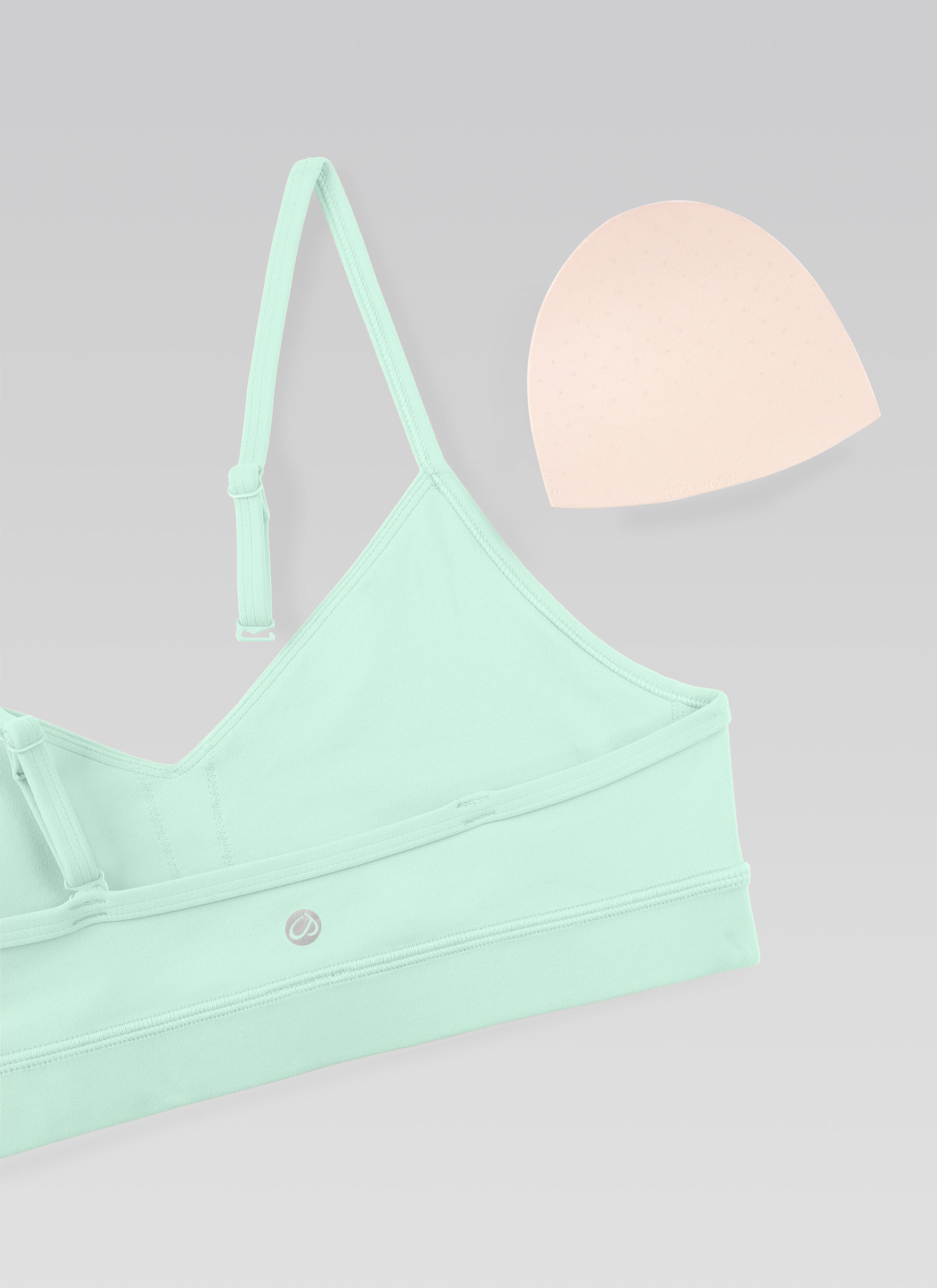 CRZ YOGA Butterluxe Sujetador con Cuello en V y Tirantes Espagueti para Mujer Momento de Menta
