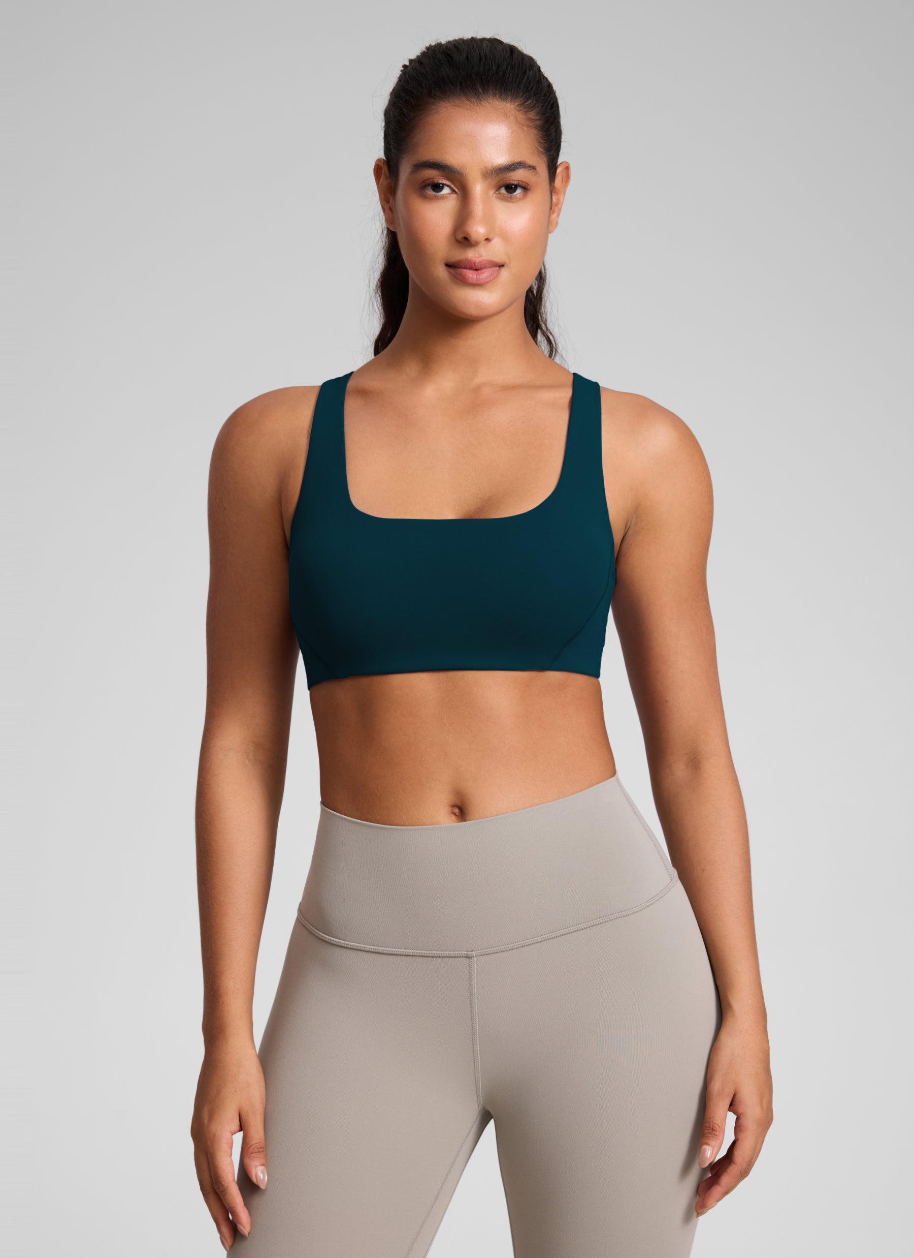 CRZ YOGA Butterlift Sujetador Deportivo con Escote Cuadrado y Doble Capa para Mujer True Navy @model_info:S1