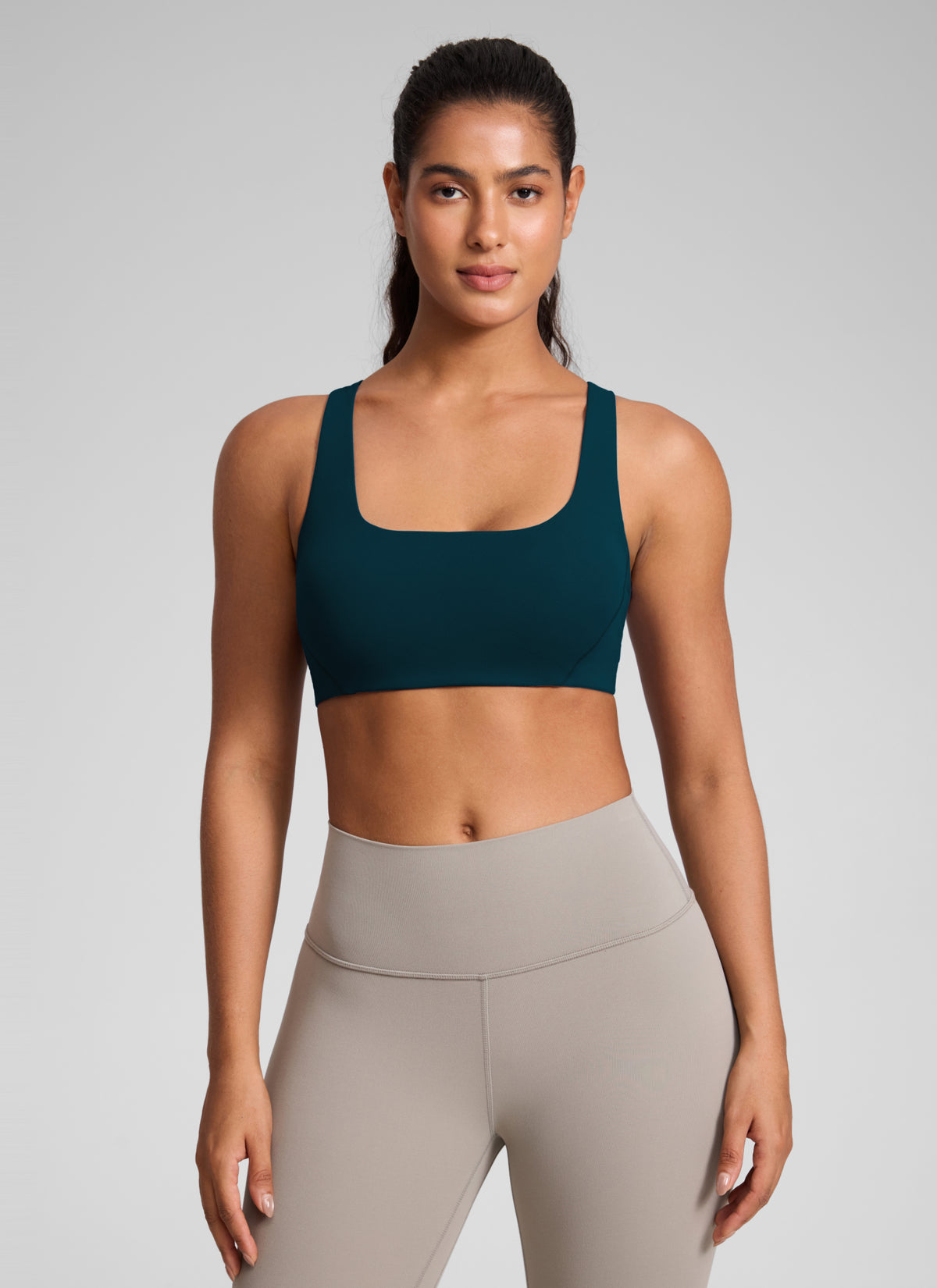 CRZ YOGA Butterlift Sujetador Deportivo con Escote Cuadrado y Doble Capa para Mujer True Navy @model_info:S1