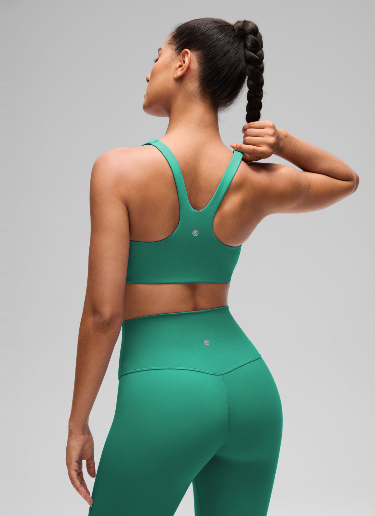 CRZ YOGA Butterlift Sujetador Deportivo con Escote Cuadrado y Doble Capa para Mujer Verde Cascadia @model_info:C