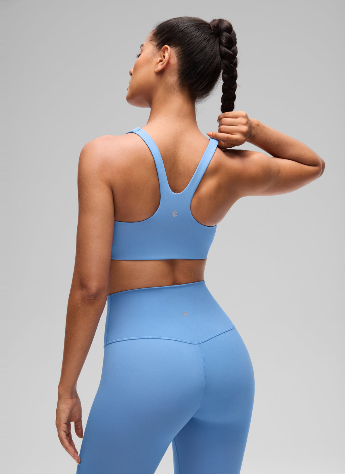 CRZ YOGA Butterlift Sujetador Deportivo con Escote Cuadrado y Doble Capa para Mujer Fiesta Azul @model_info:C