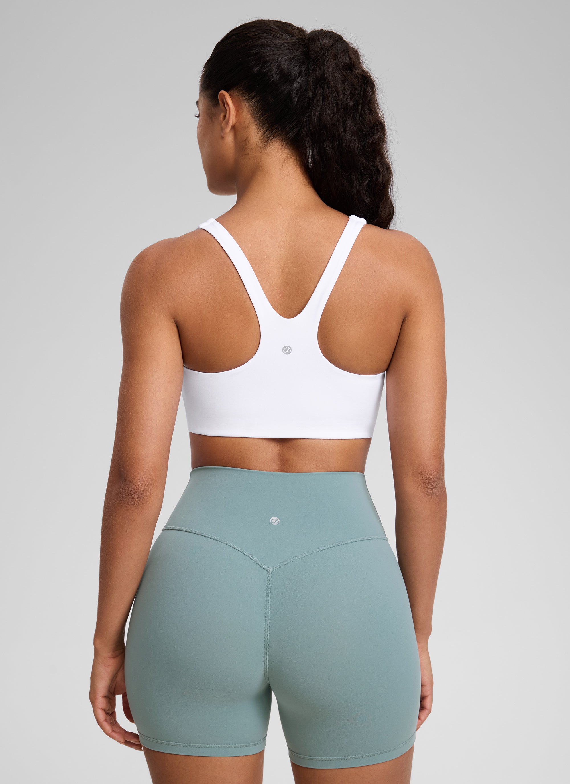 CRZ YOGA Butterlift Sujetador Deportivo con Escote Cuadrado y Doble Capa para Mujer blanco