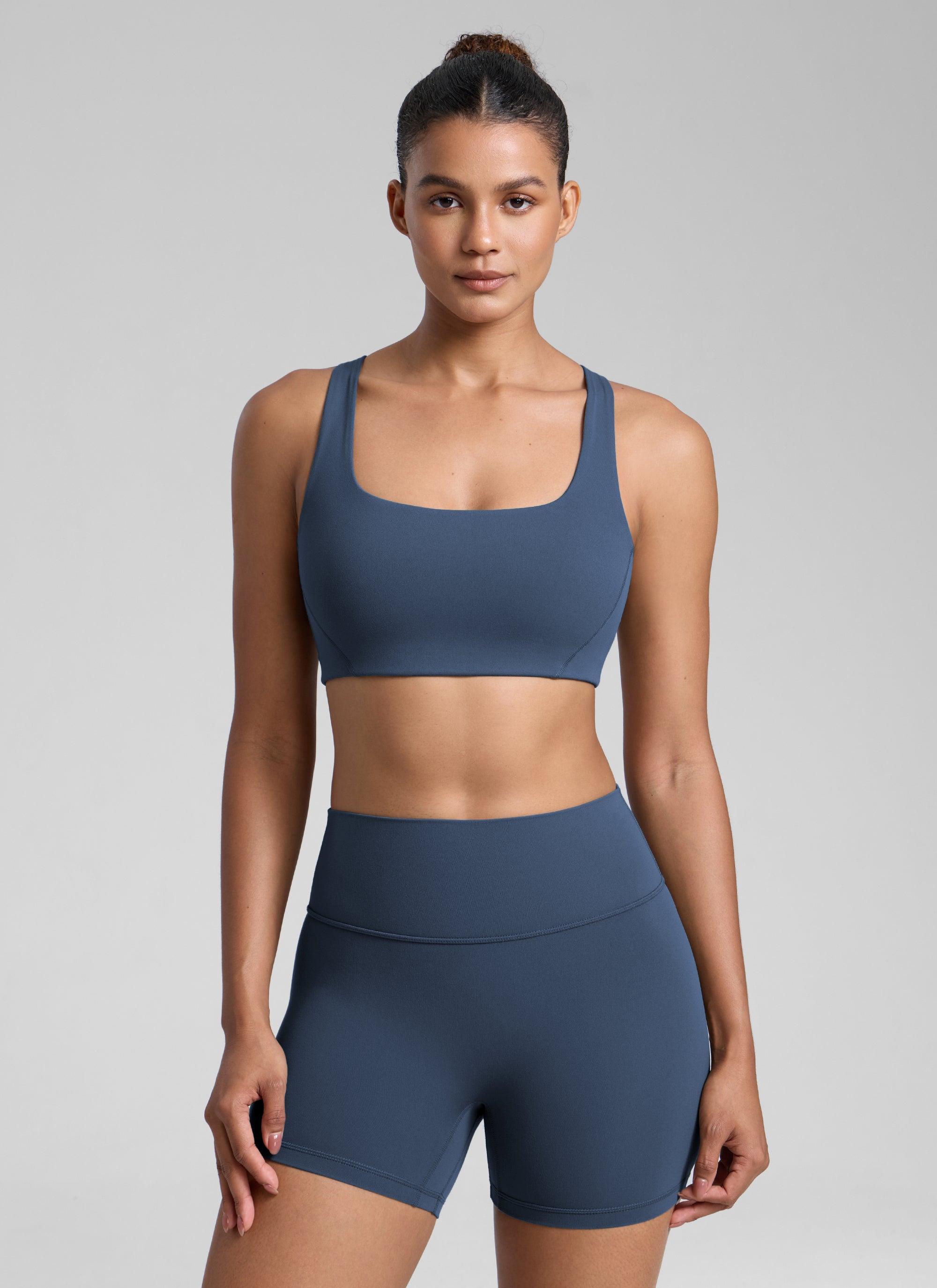 CRZ YOGA Butterlift Sujetador Deportivo con Escote Cuadrado y Doble Capa para Mujer Stelindigo