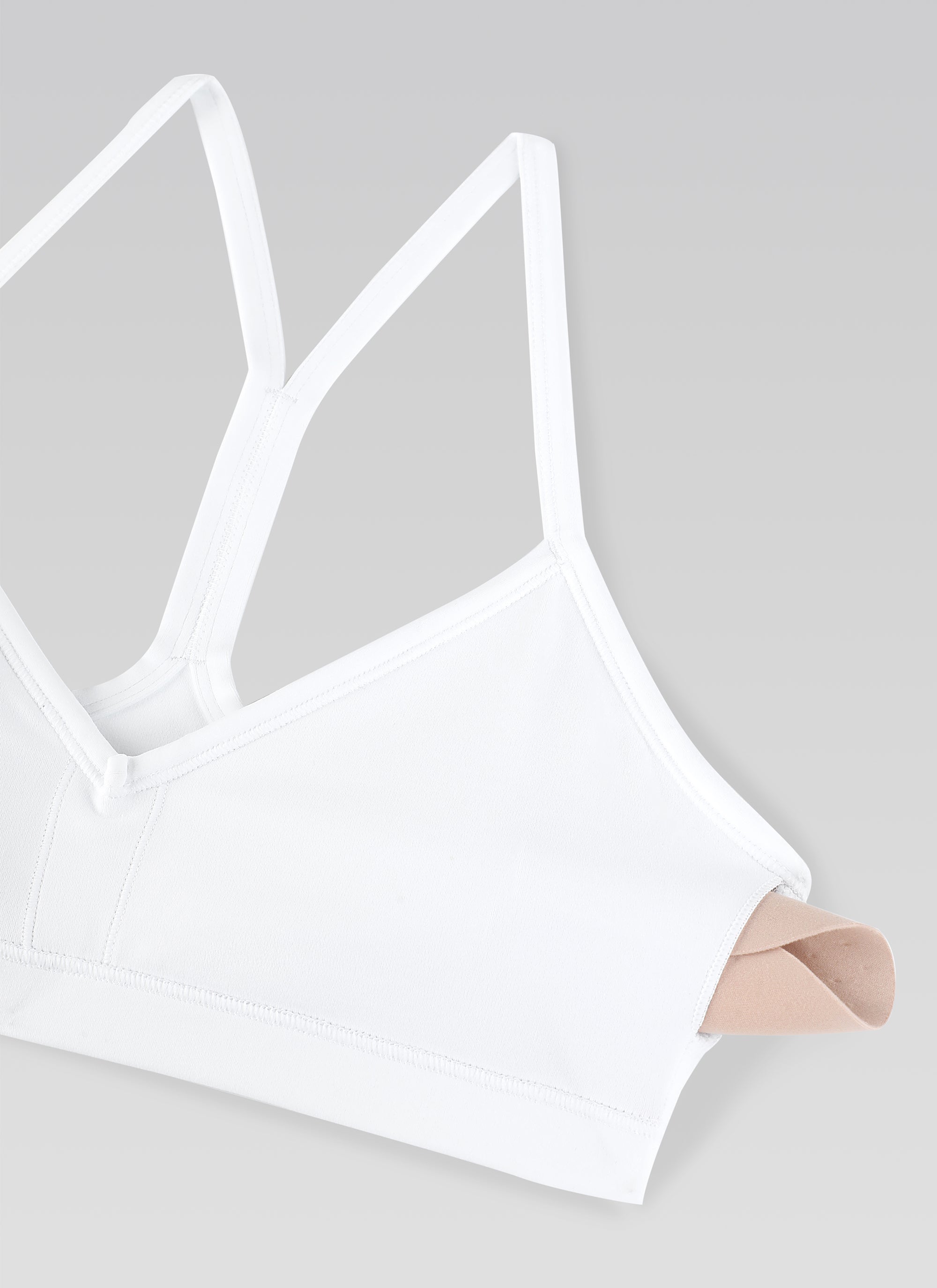 CRZ YOGA Sujetador Deportivo con Acolchado y Ruched en V para Mujer blanco