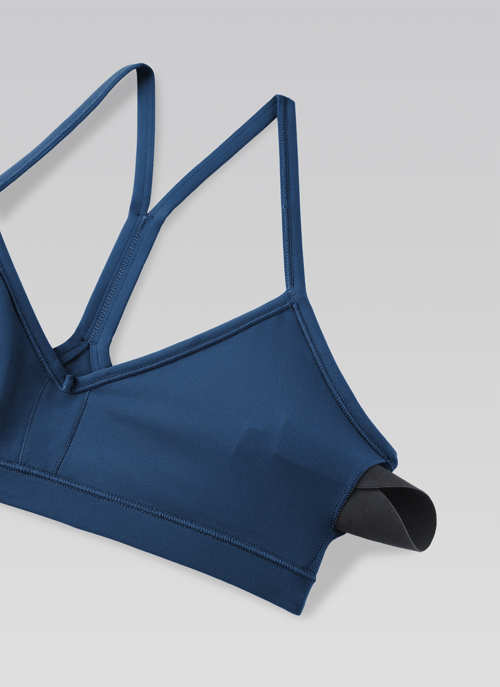 CRZ YOGA Sujetador Deportivo con Acolchado y Ruched en V para Mujer MARFIL FRANCÉS