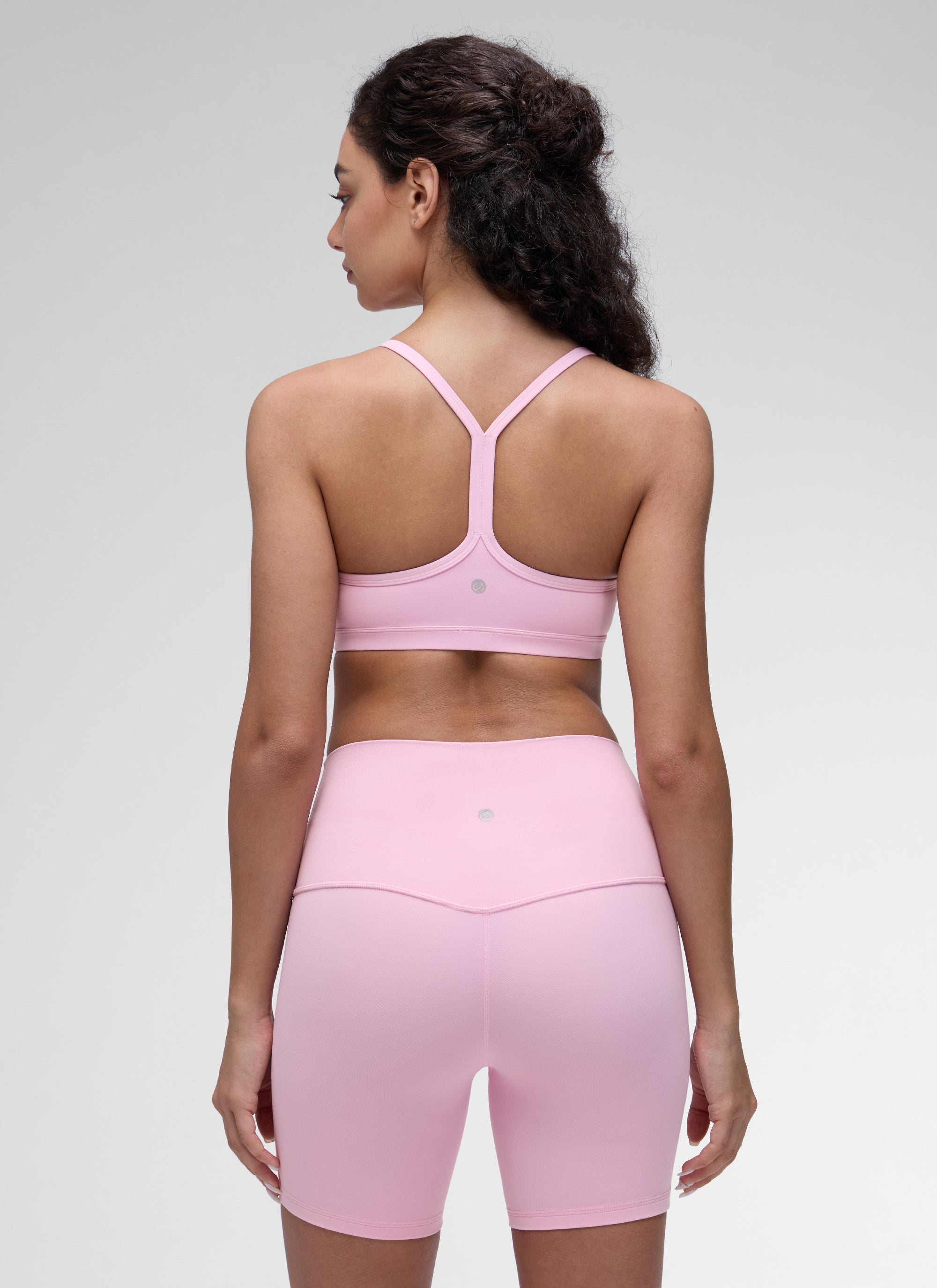 CRZ YOGA Sujetador Deportivo con Acolchado y Ruched en V para Mujer Vita Rosa
