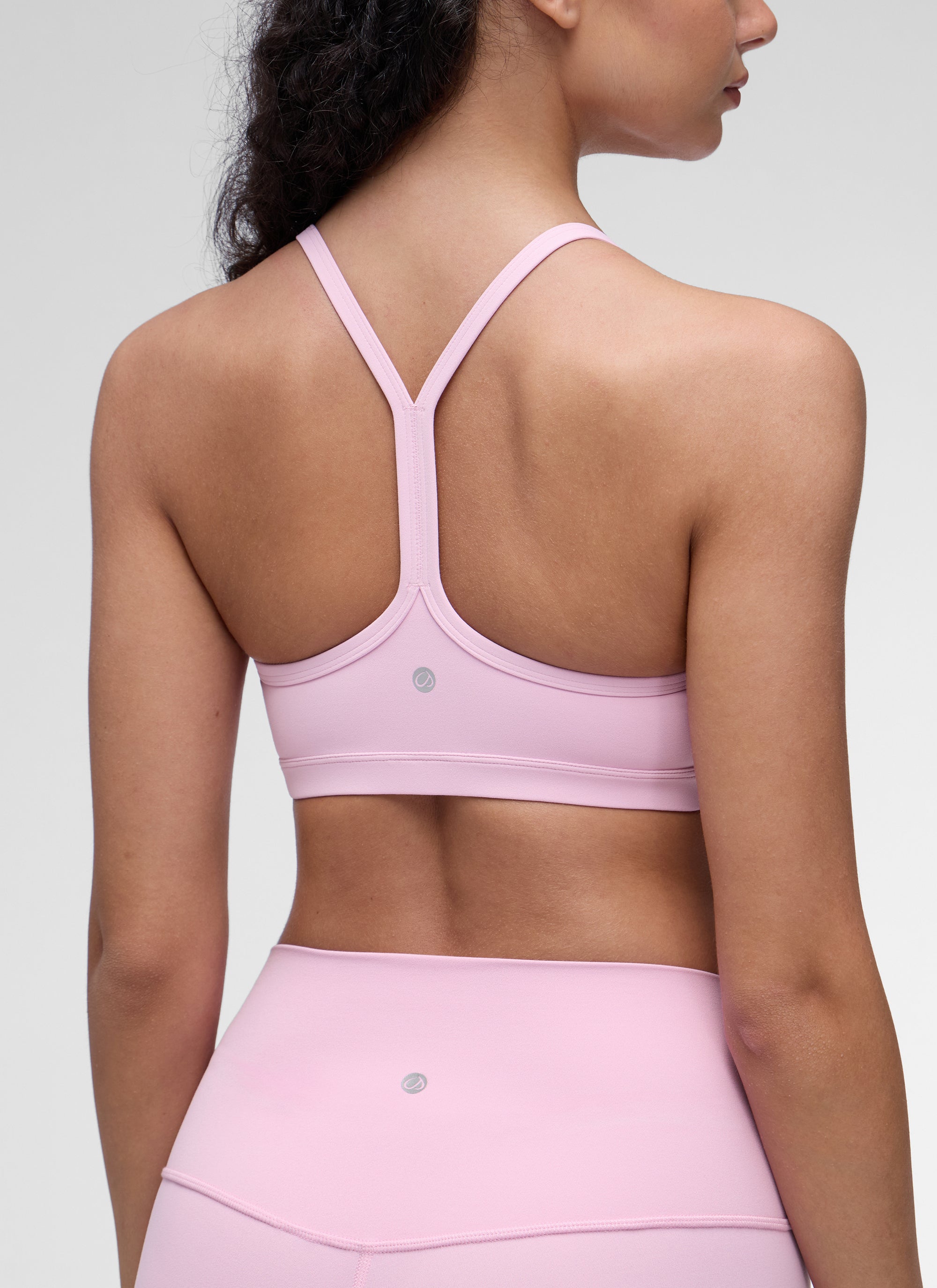 CRZ YOGA Sujetador Deportivo con Acolchado y Ruched en V para Mujer Vita Rosa