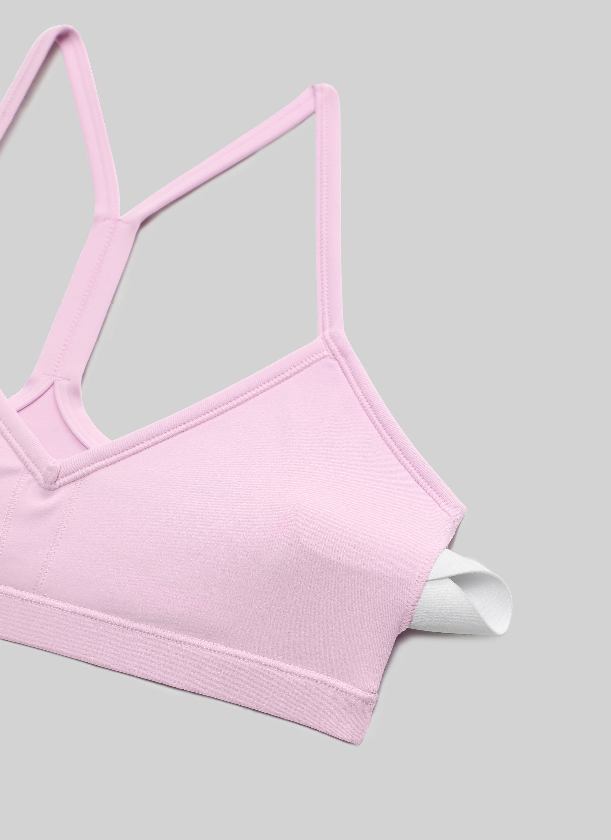 CRZ YOGA Sujetador Deportivo con Acolchado y Ruched en V para Mujer Vita Rosa