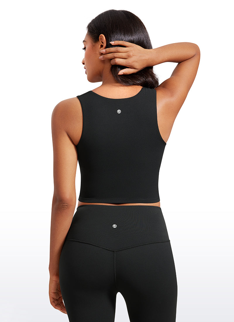 CRZ YOGA Butterluxe Mujer con Sujetador Incorporado y Escote Cuadrado Negro