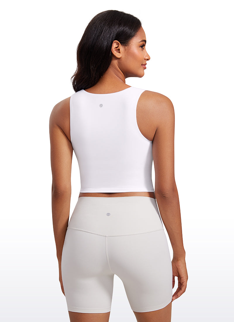 CRZ YOGA Butterluxe Mujer con Sujetador Incorporado y Escote Cuadrado blanco