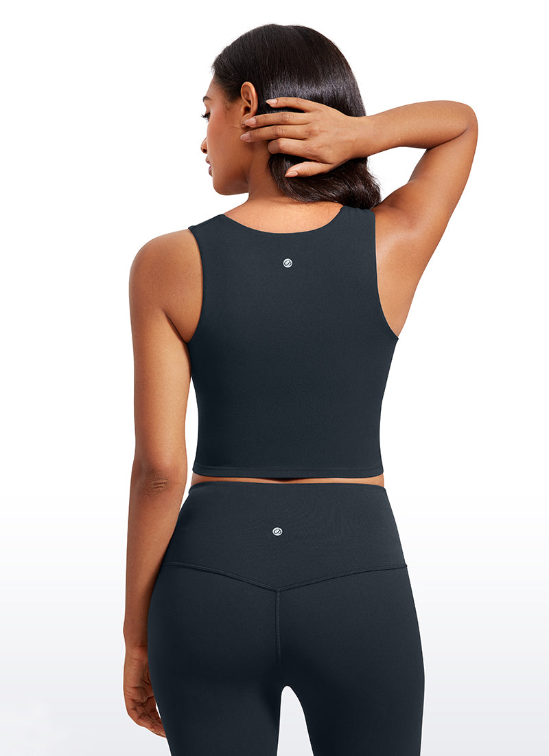 CRZ YOGA Butterluxe Mujer con Sujetador Incorporado y Escote Cuadrado True Navy
