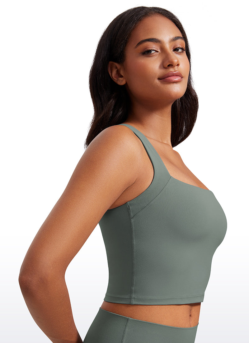 CRZ YOGA Butterluxe Mujer con Sujetador Incorporado y Escote Cuadrado Salvia gris