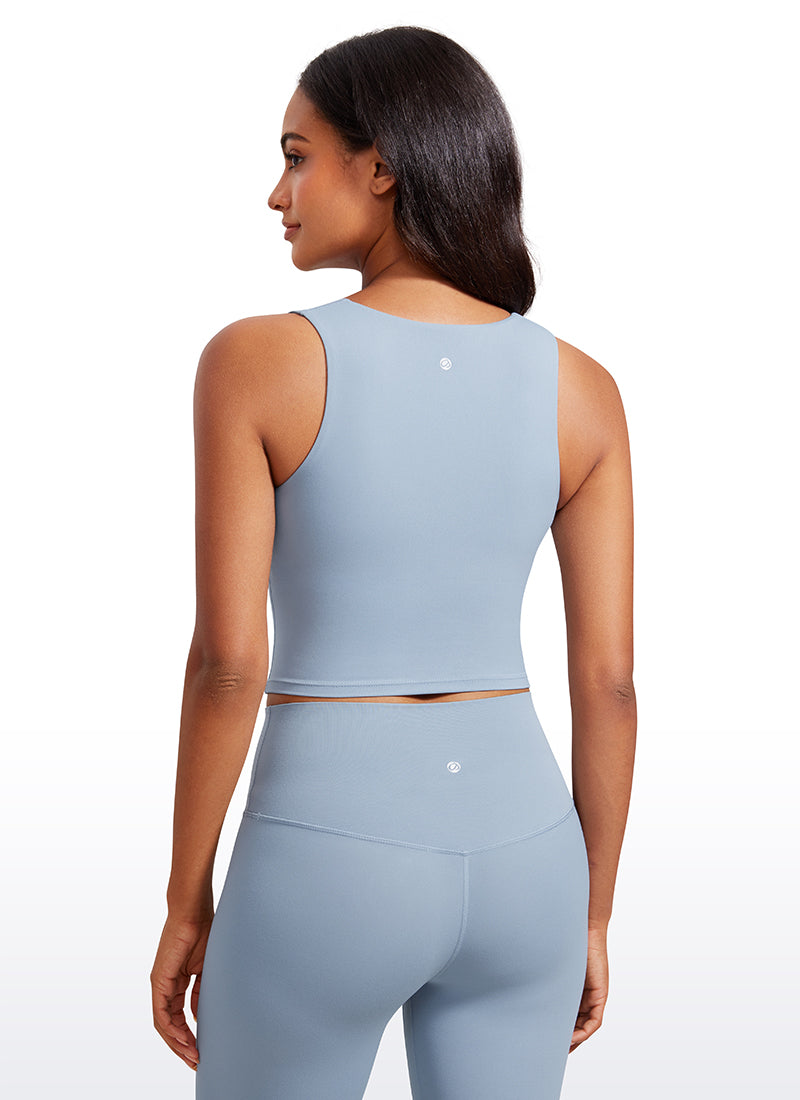 CRZ YOGA Butterluxe Mujer con Sujetador Incorporado y Escote Cuadrado Batista Azul