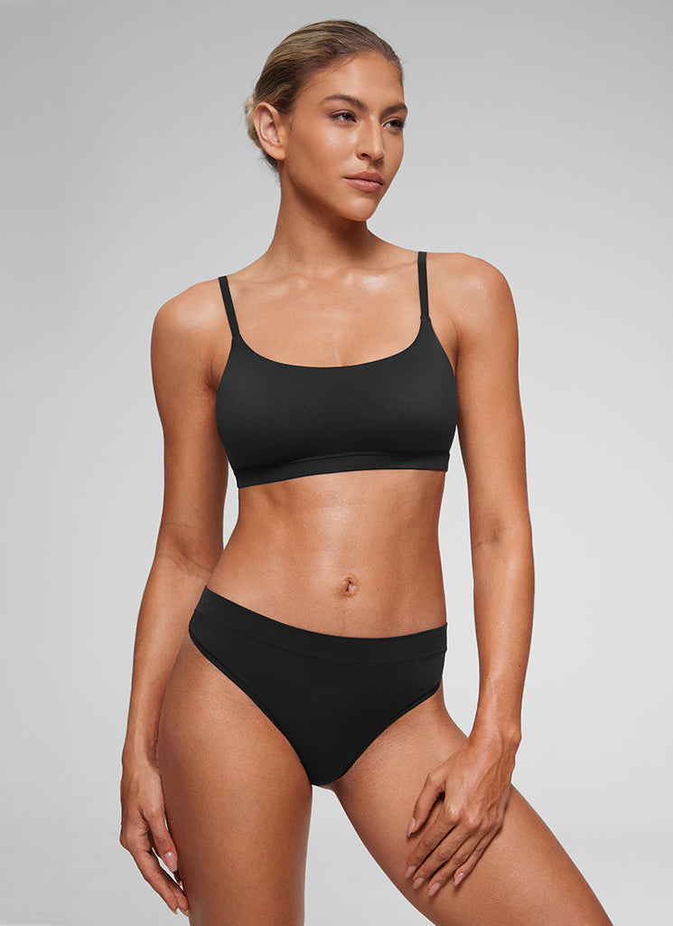 CRZ YOGA Brasier Softhold Mujer Sin Aros Escote Redondo Ajustable Diario Blancanieves