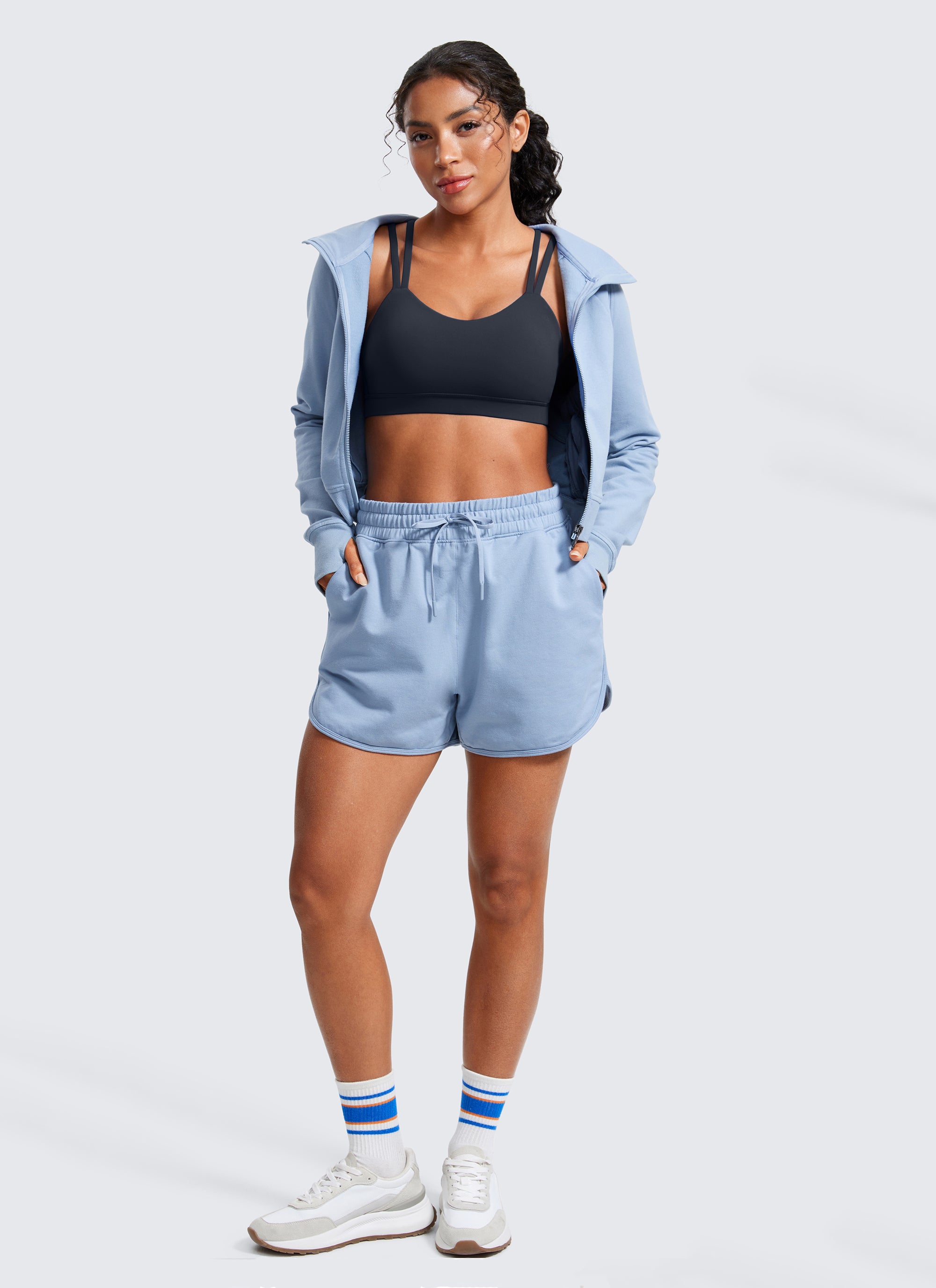 CRZ YOGA Sujetador Mujer Yoga Butterluxe Copa Moldeada Tirantes V True Navy