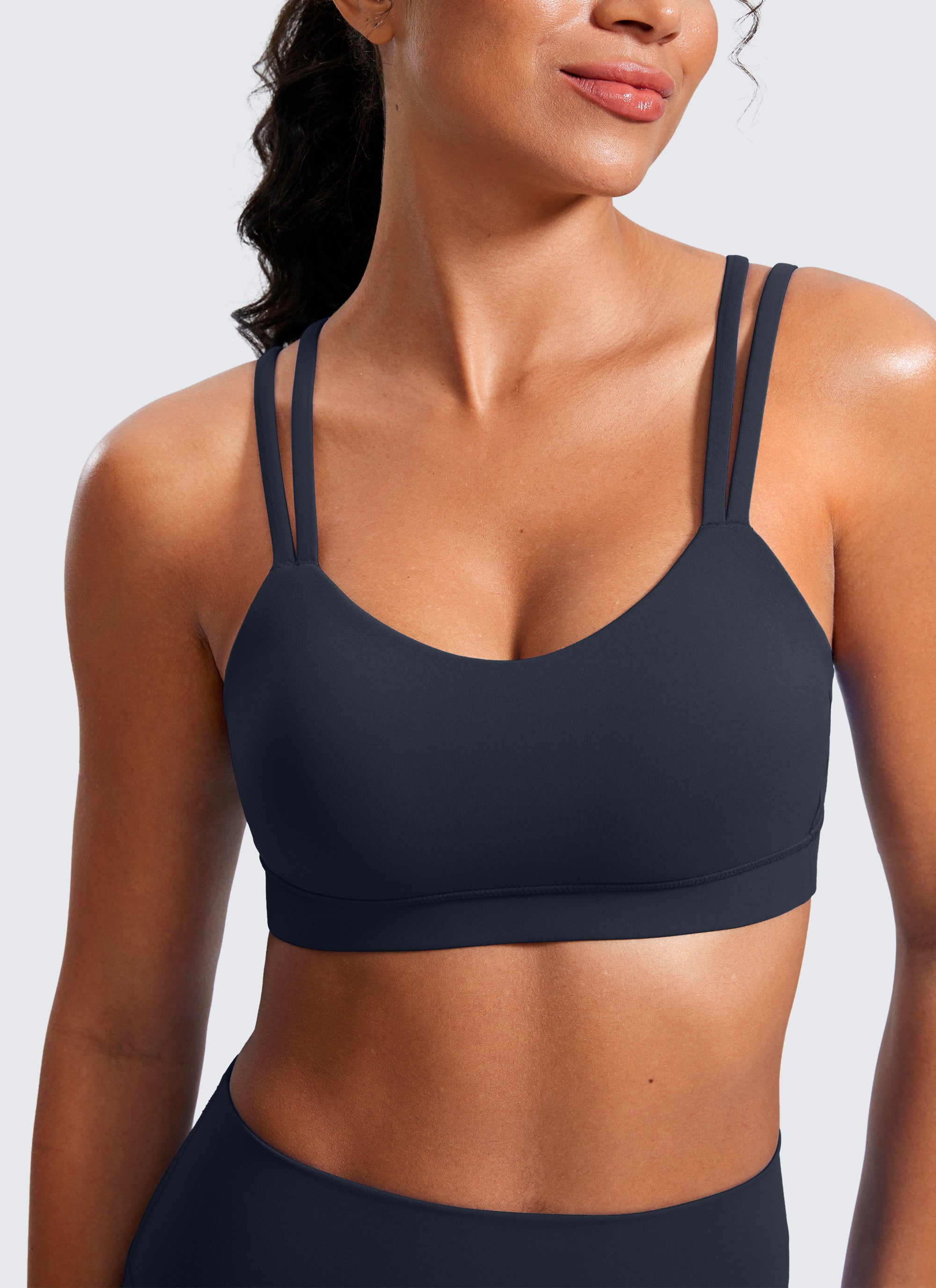 CRZ YOGA Sujetador Mujer Yoga Butterluxe Copa Moldeada Tirantes V True Navy