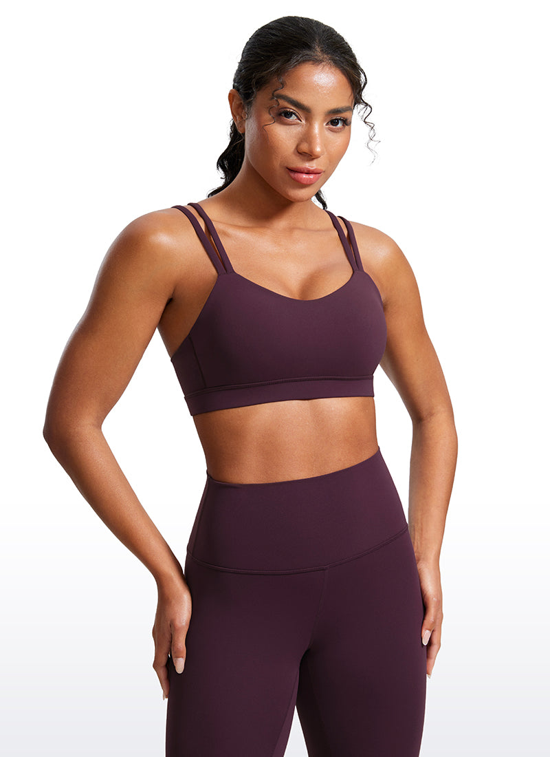 CRZ YOGA Sujetador Mujer Yoga Butterluxe Copa Moldeada Tirantes V Deep Purple