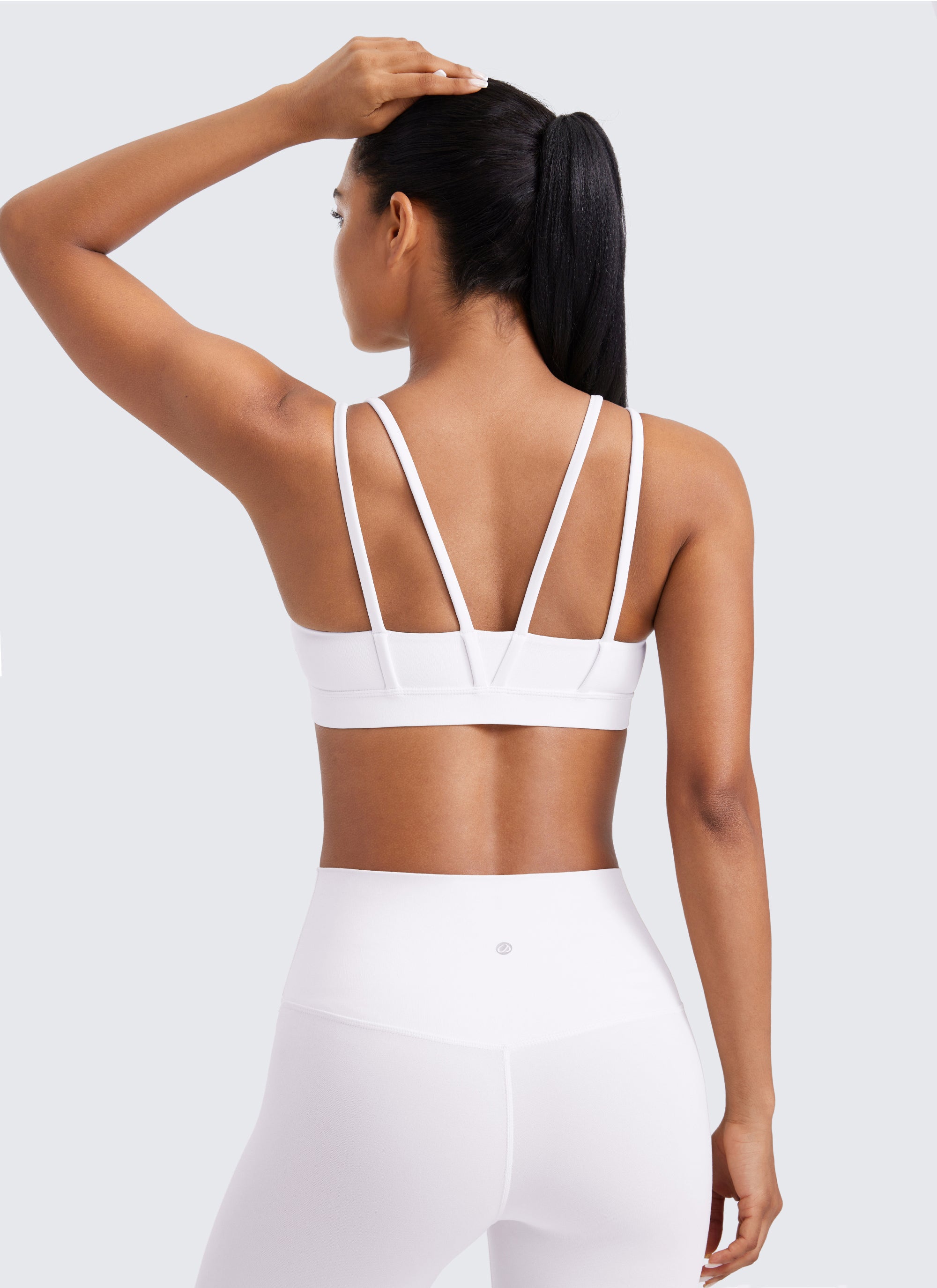 CRZ YOGA Sujetador Mujer Yoga Butterluxe Copa Moldeada Tirantes V blanco