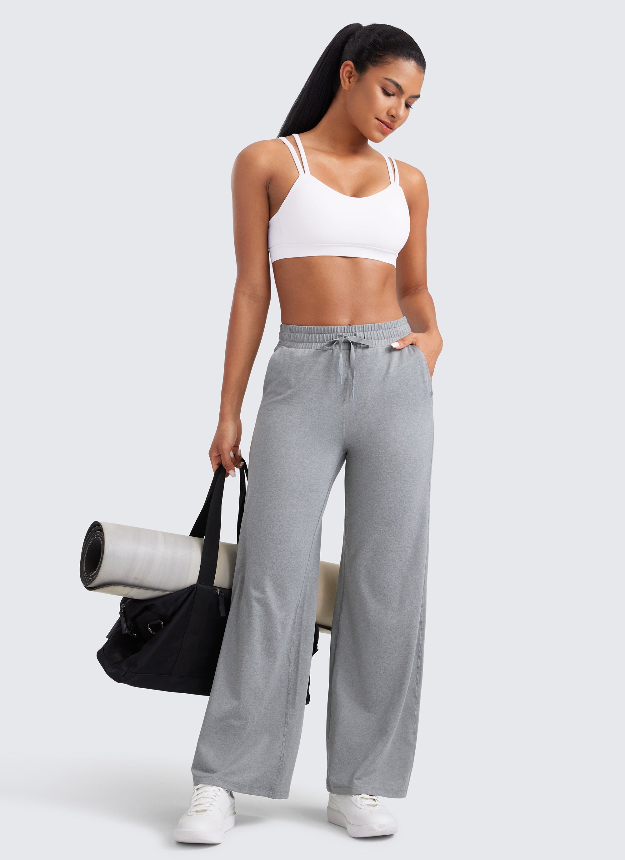 CRZ YOGA Sujetador Mujer Yoga Butterluxe Copa Moldeada Tirantes V blanco