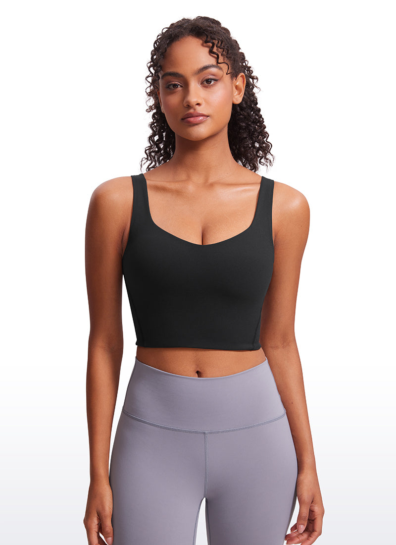 CRZ YOGA  Butterluxe Sujetador de Copa para Mujer con Cuello en V Negro