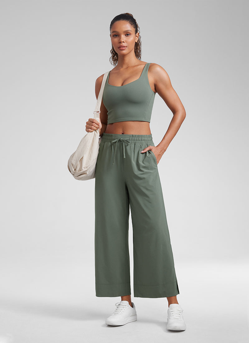 CRZ YOGA  Butterluxe Sujetador de Copa para Mujer con Cuello en V Salvia gris