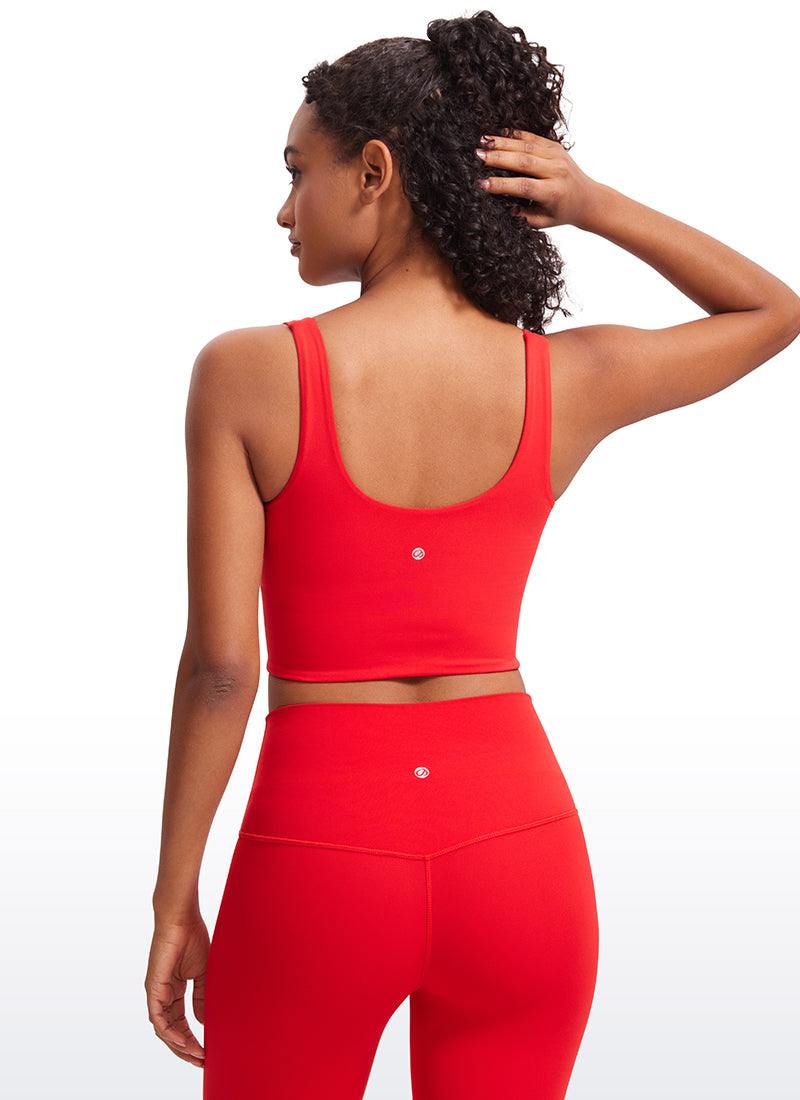 CRZ YOGA  Butterluxe Sujetador de Copa para Mujer con Cuello en V Rojo Profundo