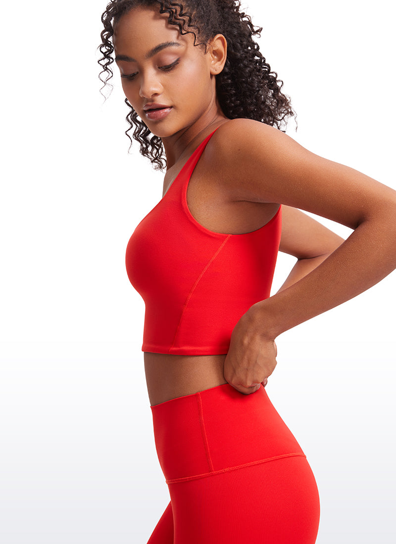 CRZ YOGA  Butterluxe Sujetador de Copa para Mujer con Cuello en V Rojo Profundo