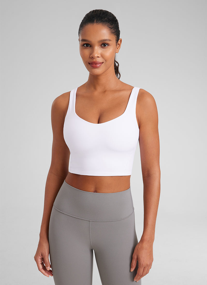CRZ YOGA  Butterluxe Sujetador de Copa para Mujer con Cuello en V blanco