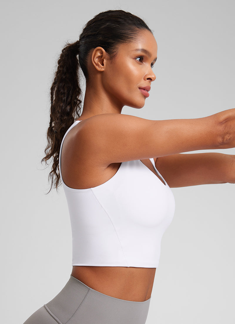 CRZ YOGA  Butterluxe Sujetador de Copa para Mujer con Cuello en V blanco