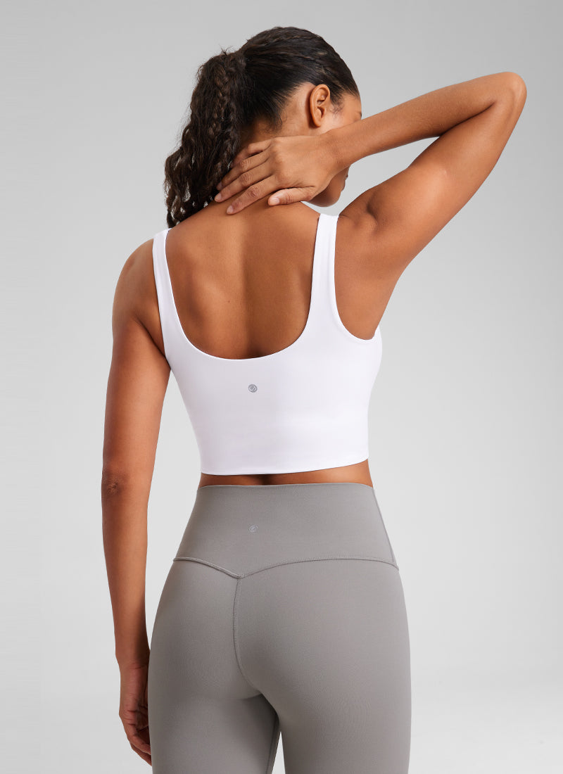 CRZ YOGA  Butterluxe Sujetador de Copa para Mujer con Cuello en V blanco