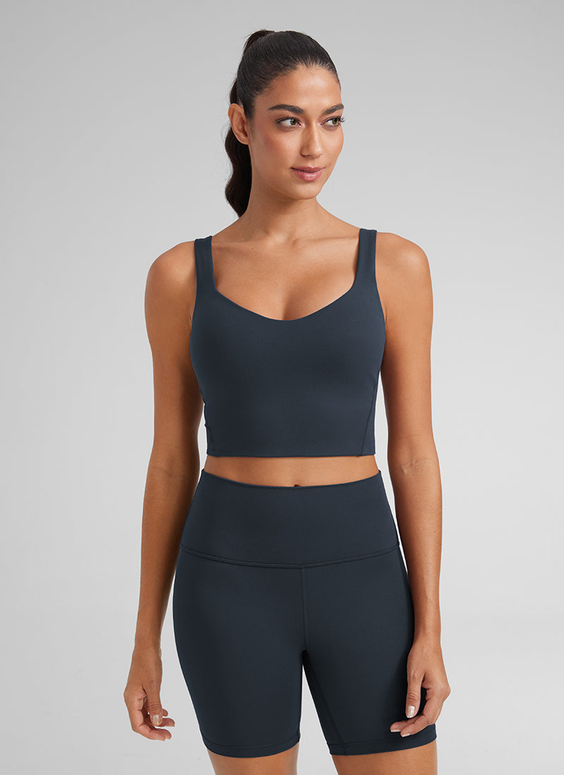 CRZ YOGA  Butterluxe Sujetador de Copa para Mujer con Cuello en V True Navy