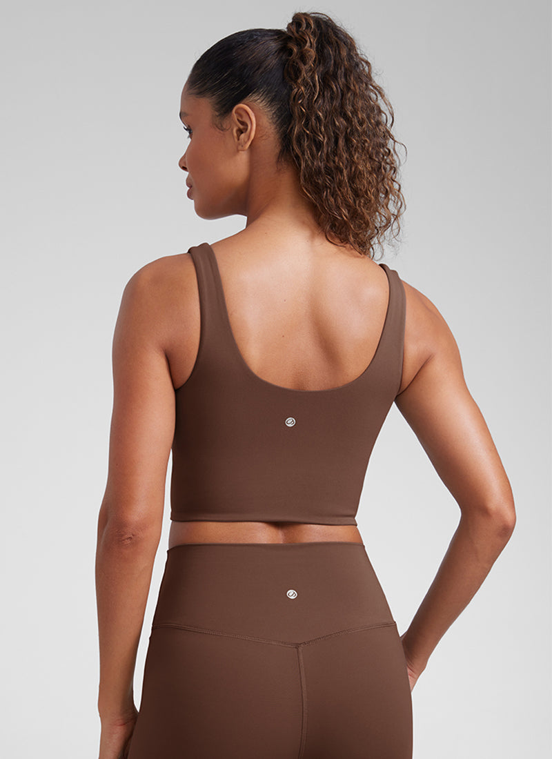 CRZ YOGA  Butterluxe Sujetador de Copa para Mujer con Cuello en V Café Morena